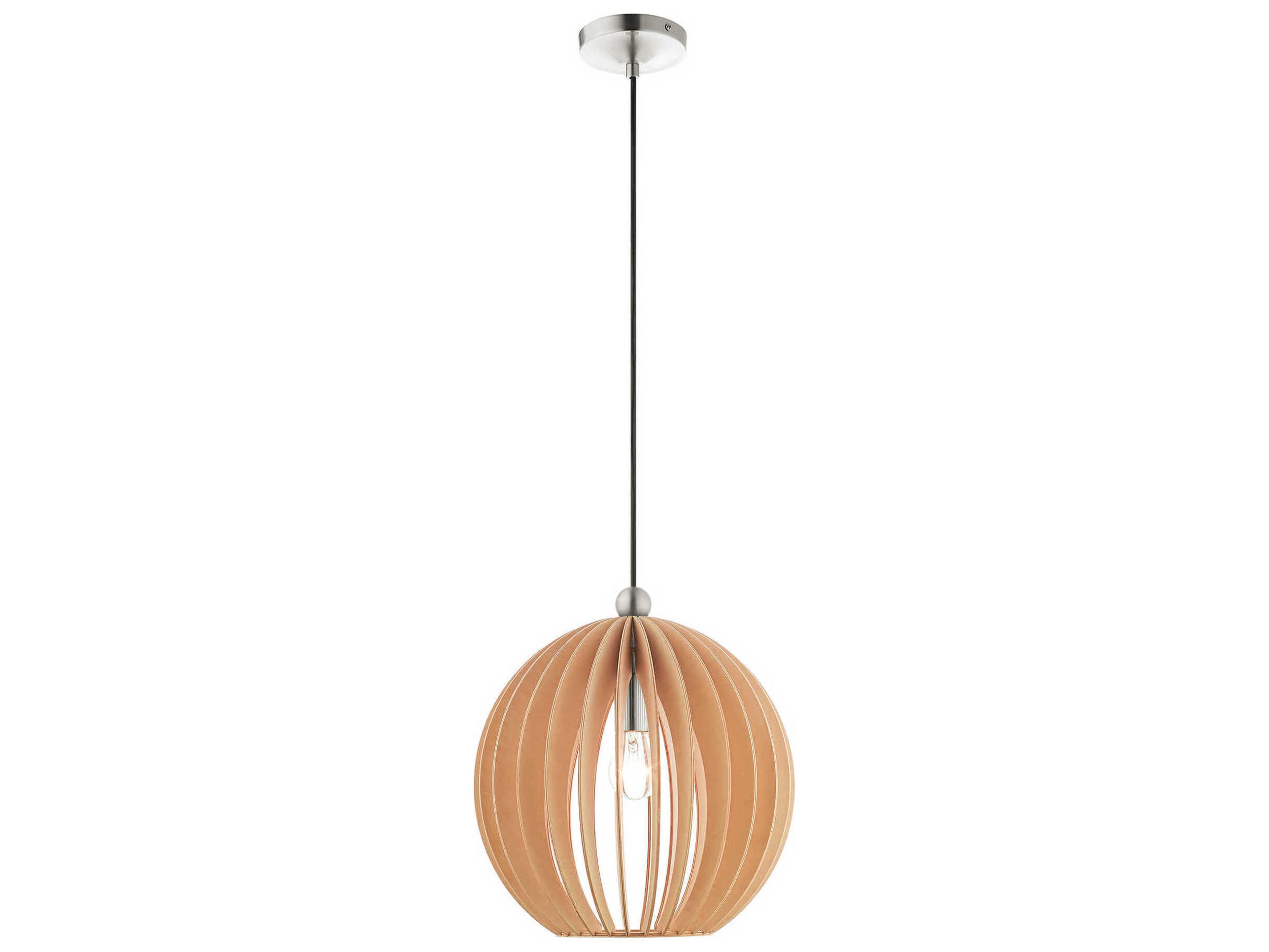1-Light Brushed Nickel Globe Geometric Pendant