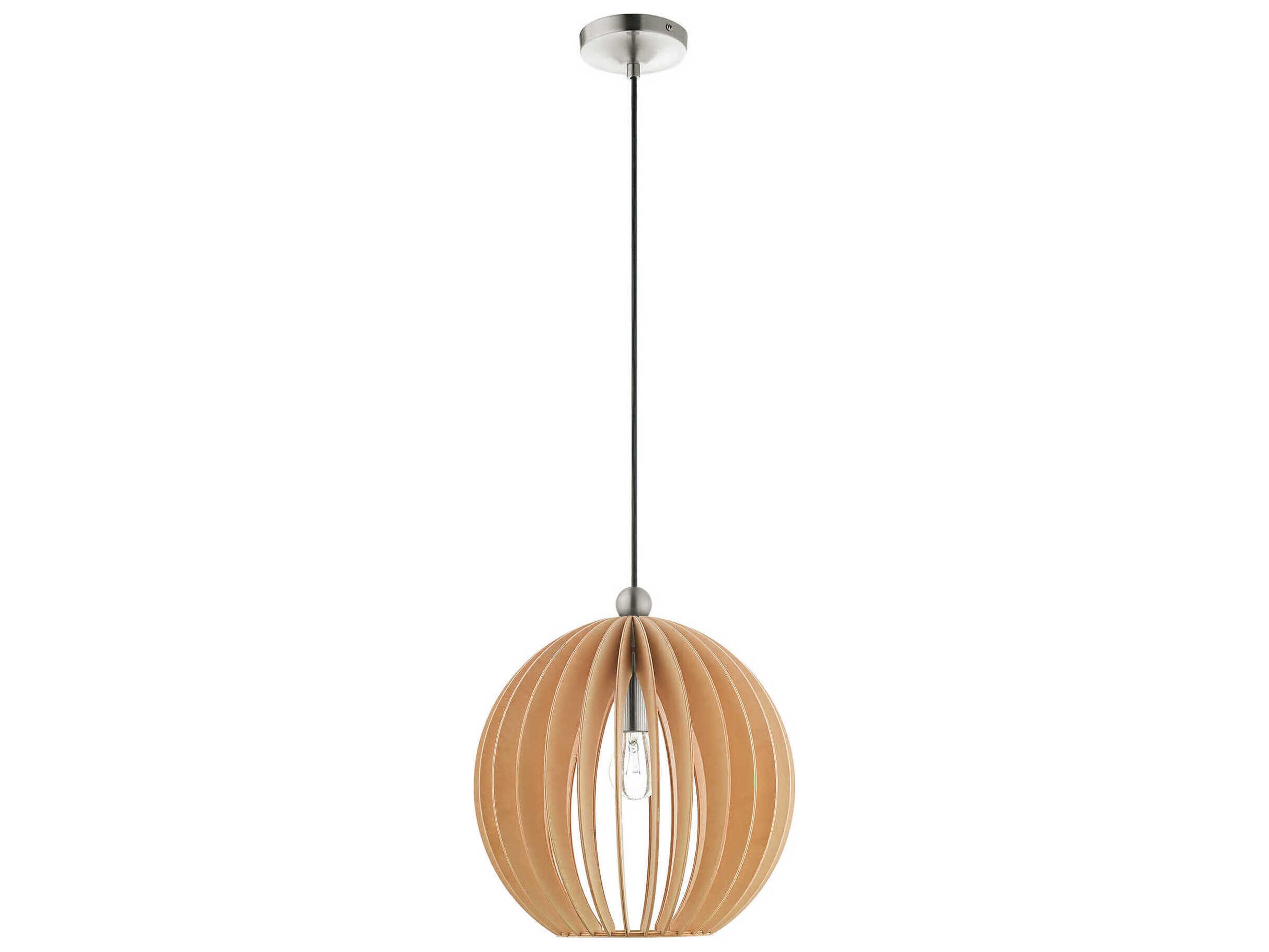 Livex Lighting 1-Light Brushed Nickel Globe Geometric Pendant
