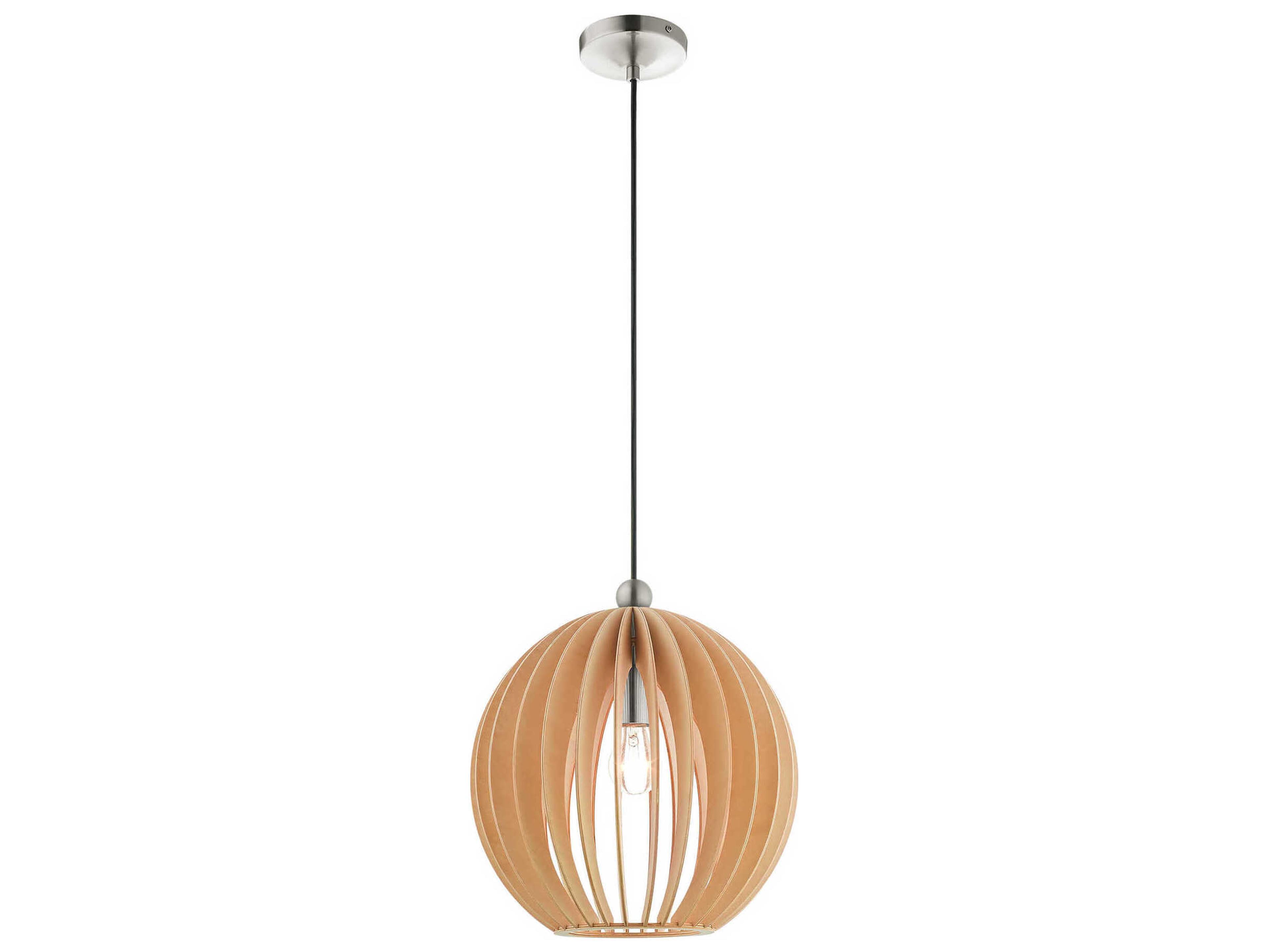 Livex Lighting 1-Light Brushed Nickel Globe Geometric Pendant