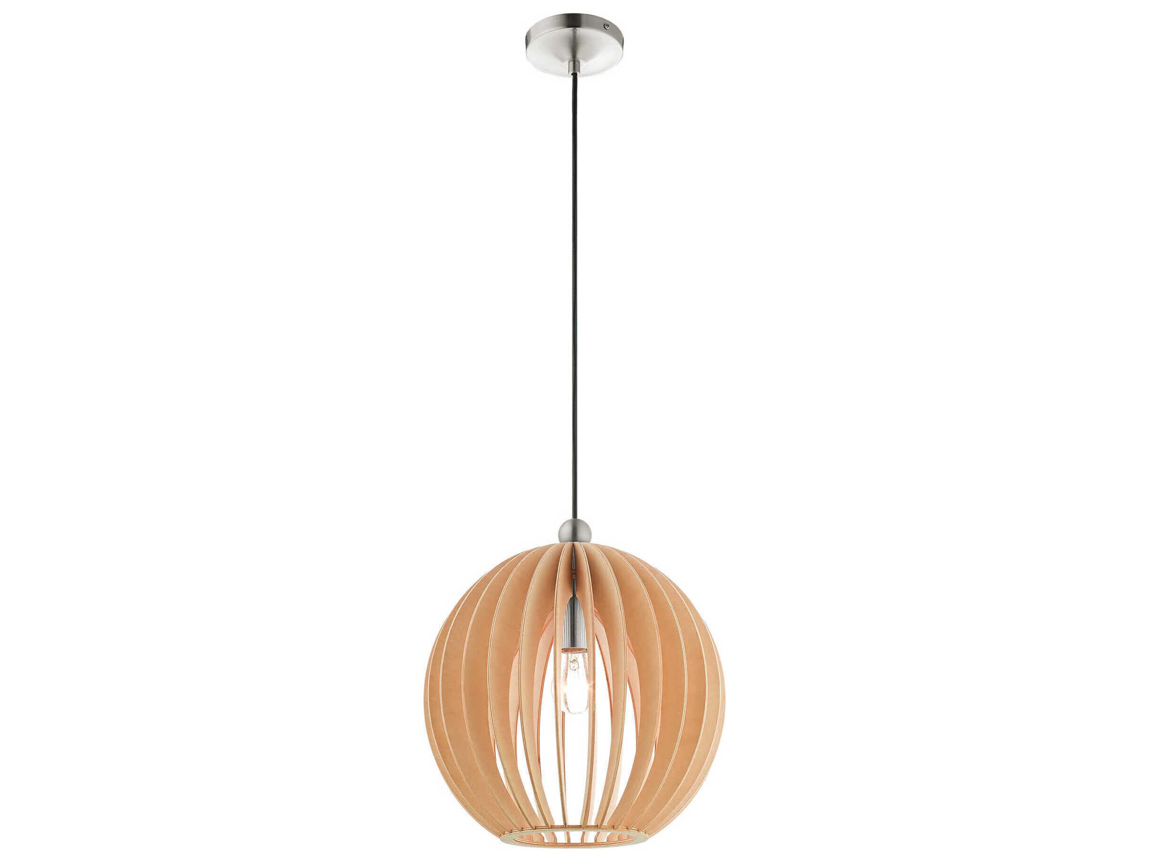 Livex Lighting 1-Light Brushed Nickel Globe Geometric Pendant