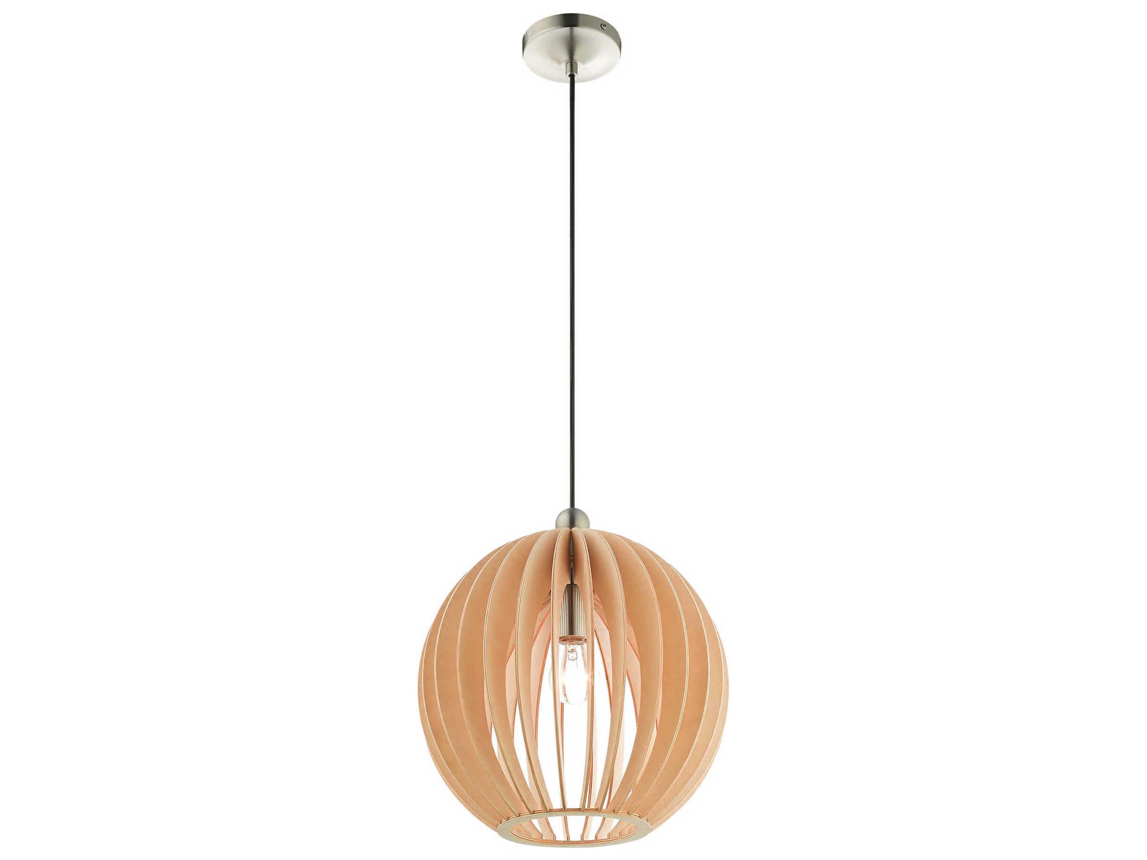 Livex Lighting 1-Light Brushed Nickel Globe Geometric Pendant