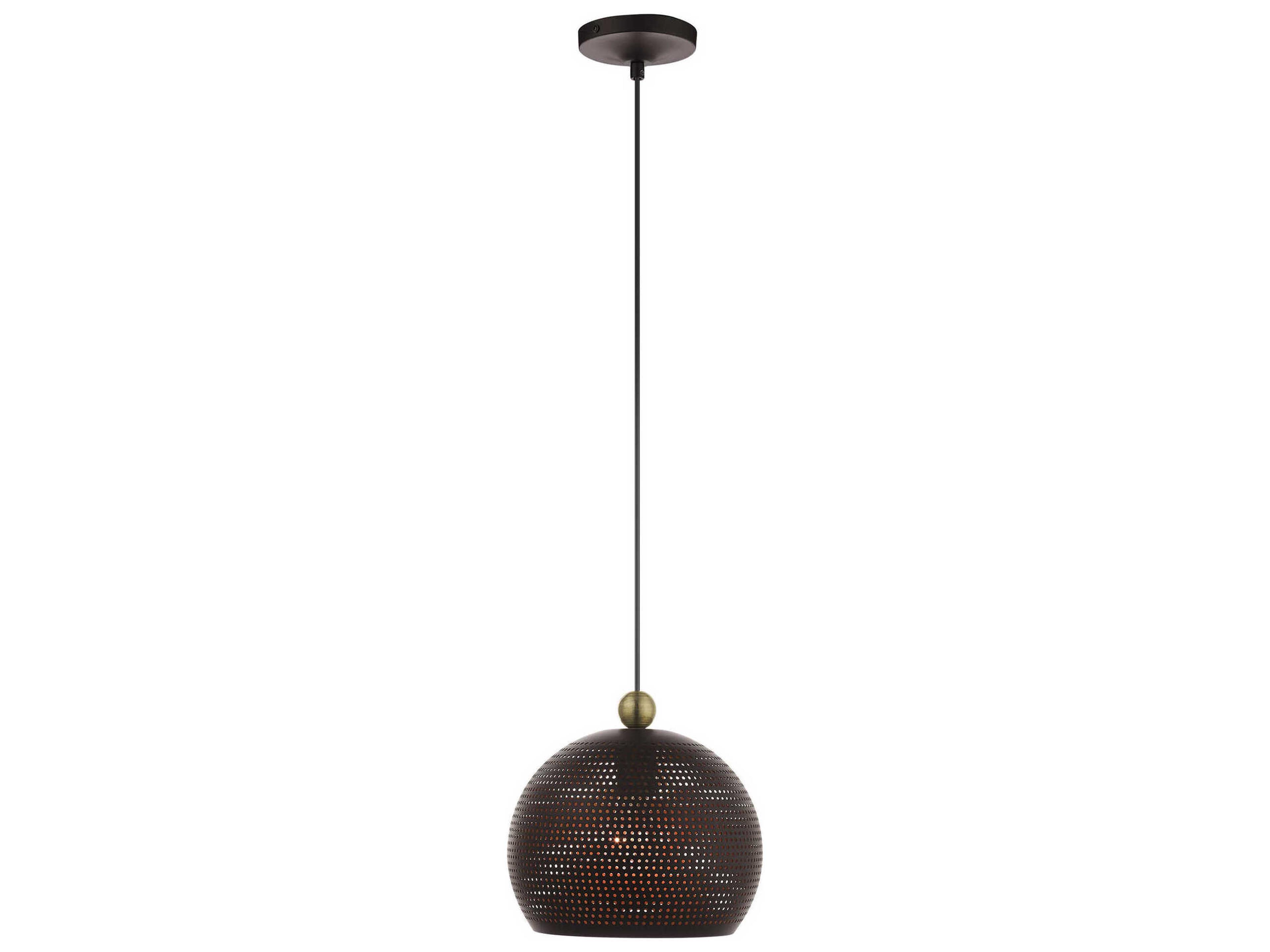 Livex Lighting Dublin 1-Light Bronze Antique Brass Dome Mini Pendant
