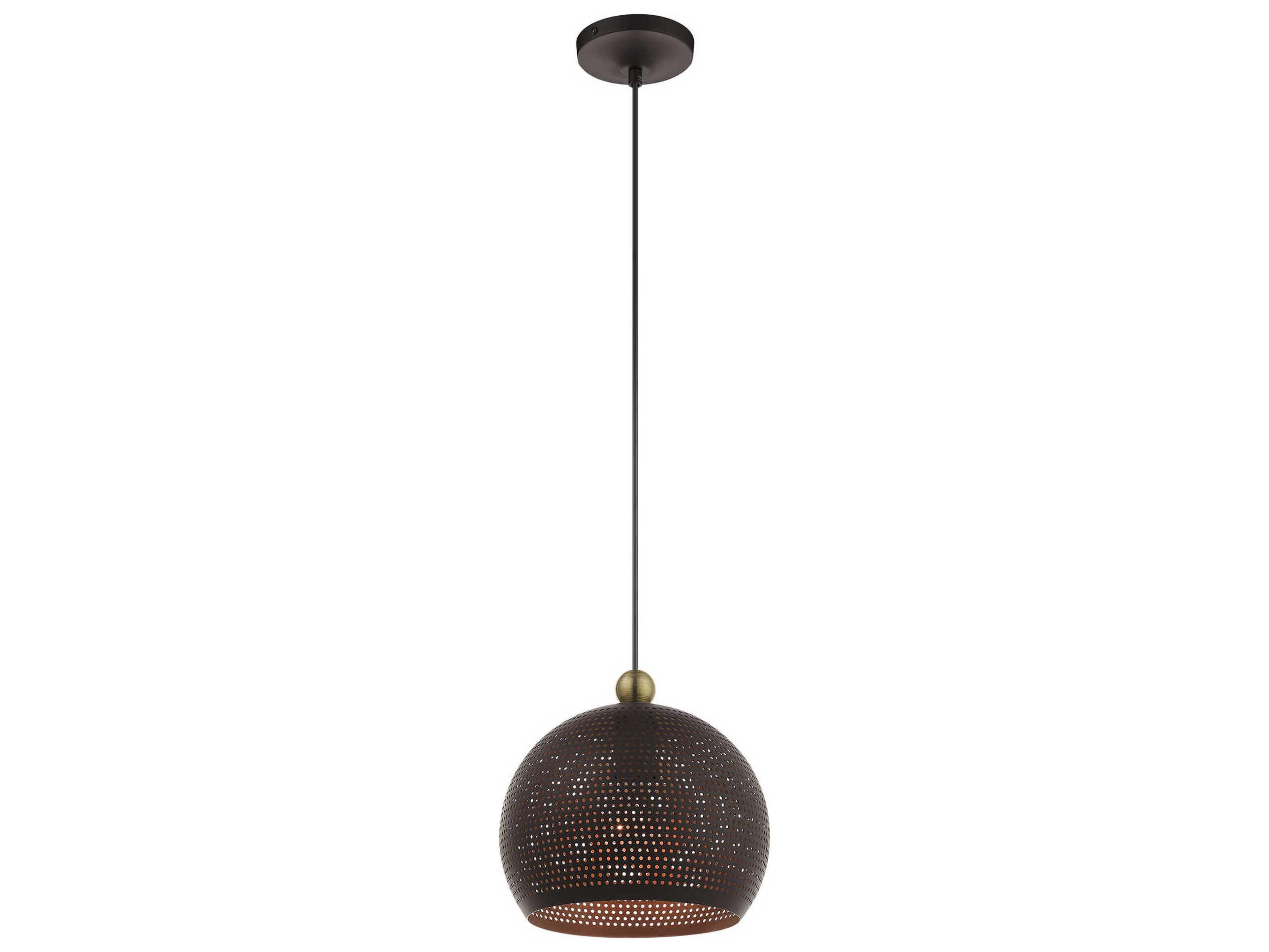 Livex Lighting Dublin 1-Light Bronze Antique Brass Dome Mini Pendant