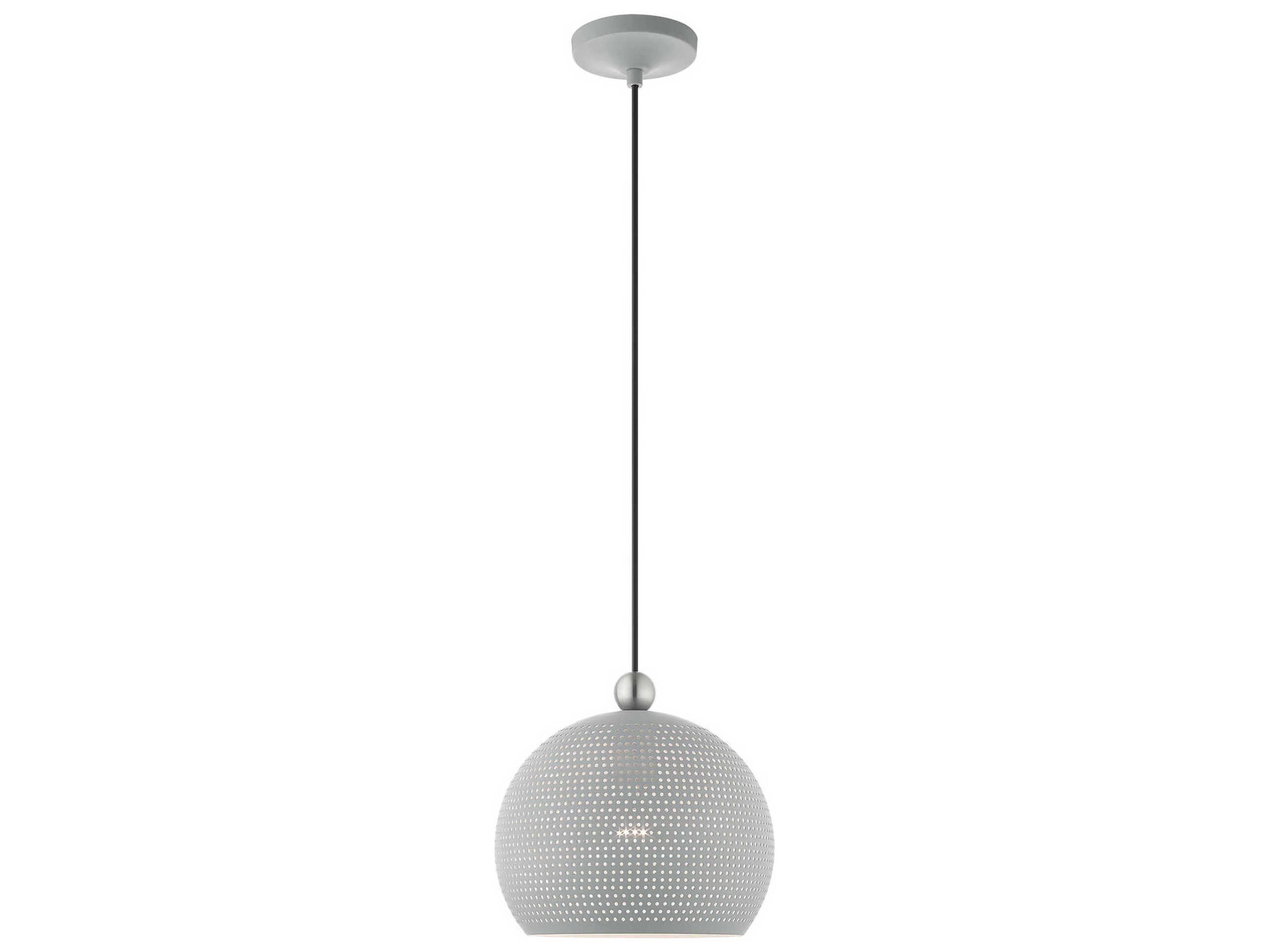 Dublin 1-Light Nordic Gray Brushed Nickel Dome Mini Pendant