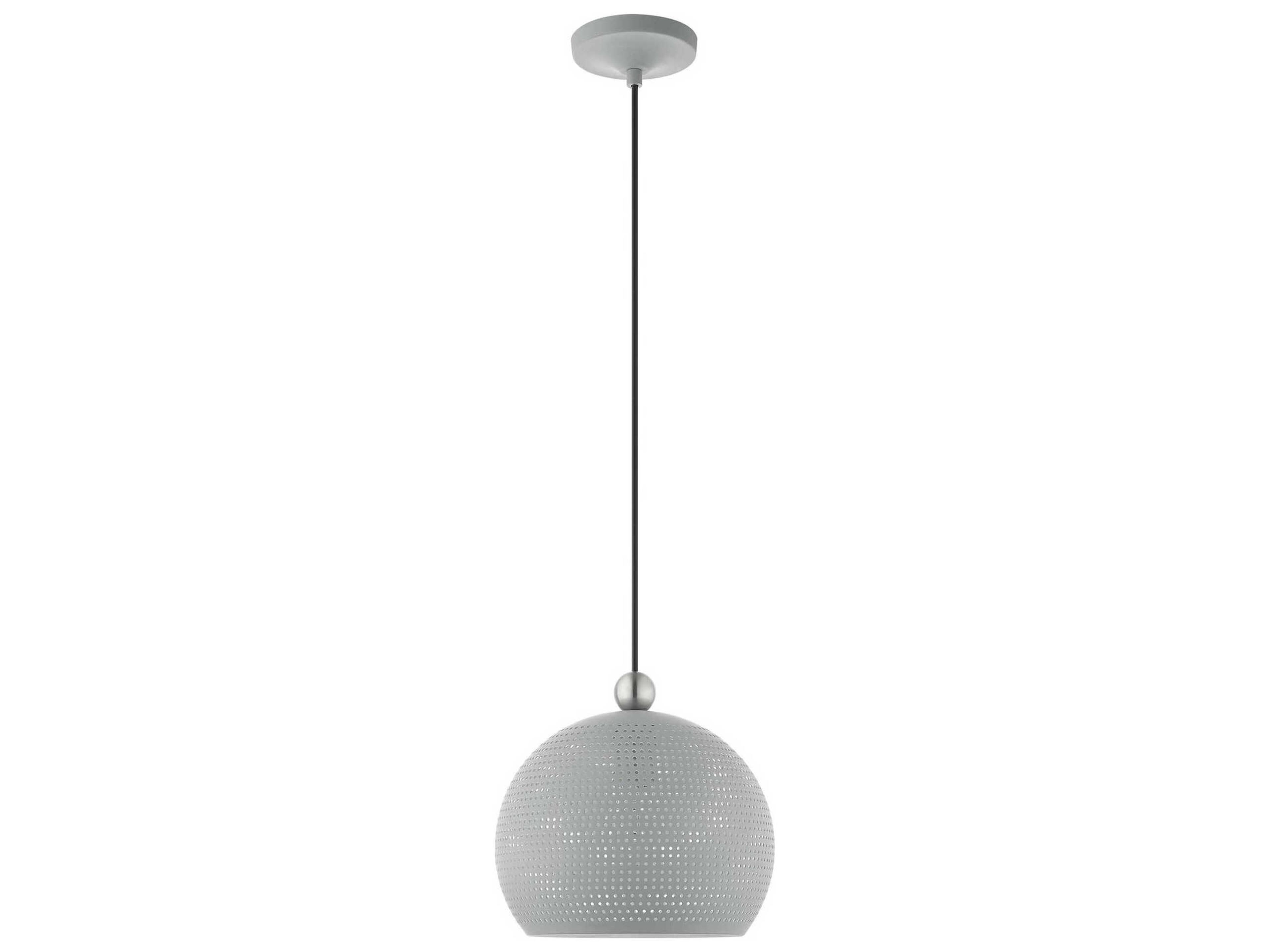 Livex Lighting Dublin 1-Light Nordic Gray Brushed Nickel Dome Mini Pendant