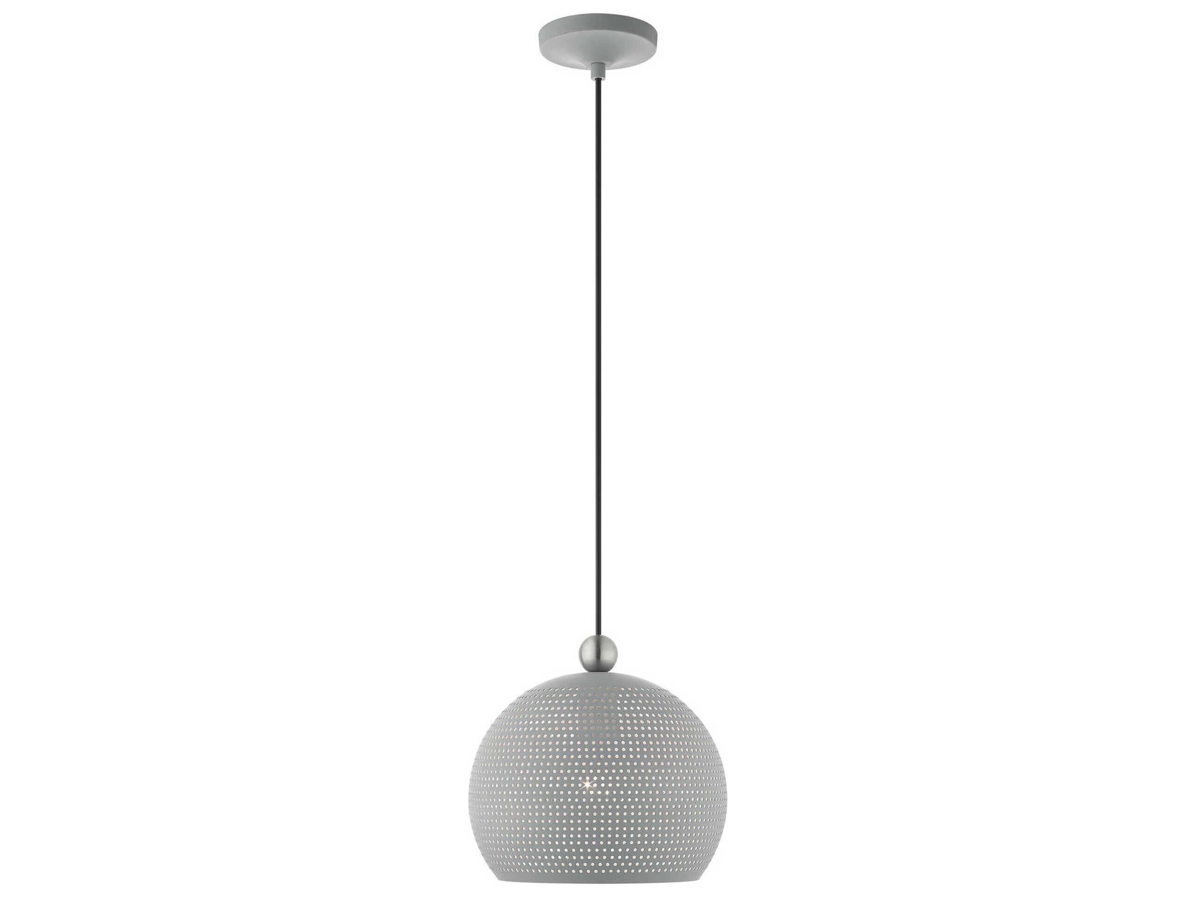 Livex Lighting Dublin 1-Light Nordic Gray Brushed Nickel Dome Mini Pendant