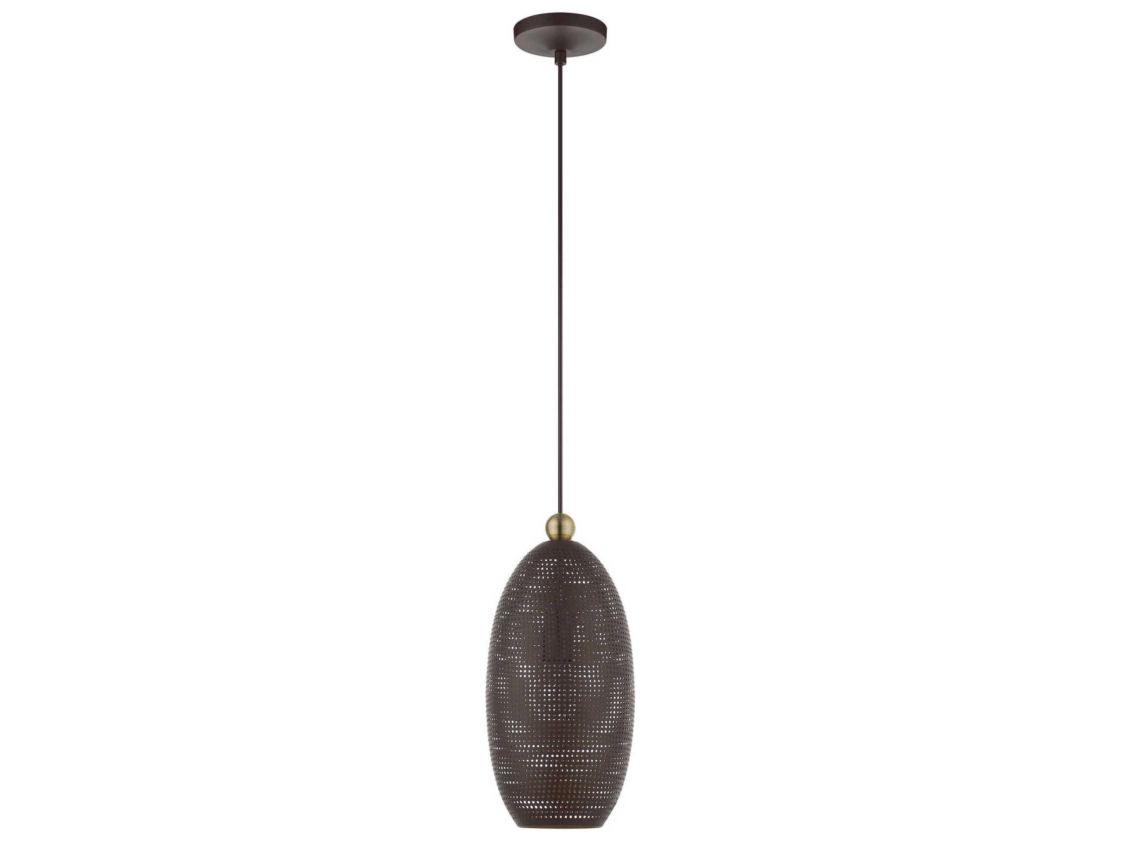 Livex Lighting Dublin 1-Light Bronze Antique Brass Mini Pendant