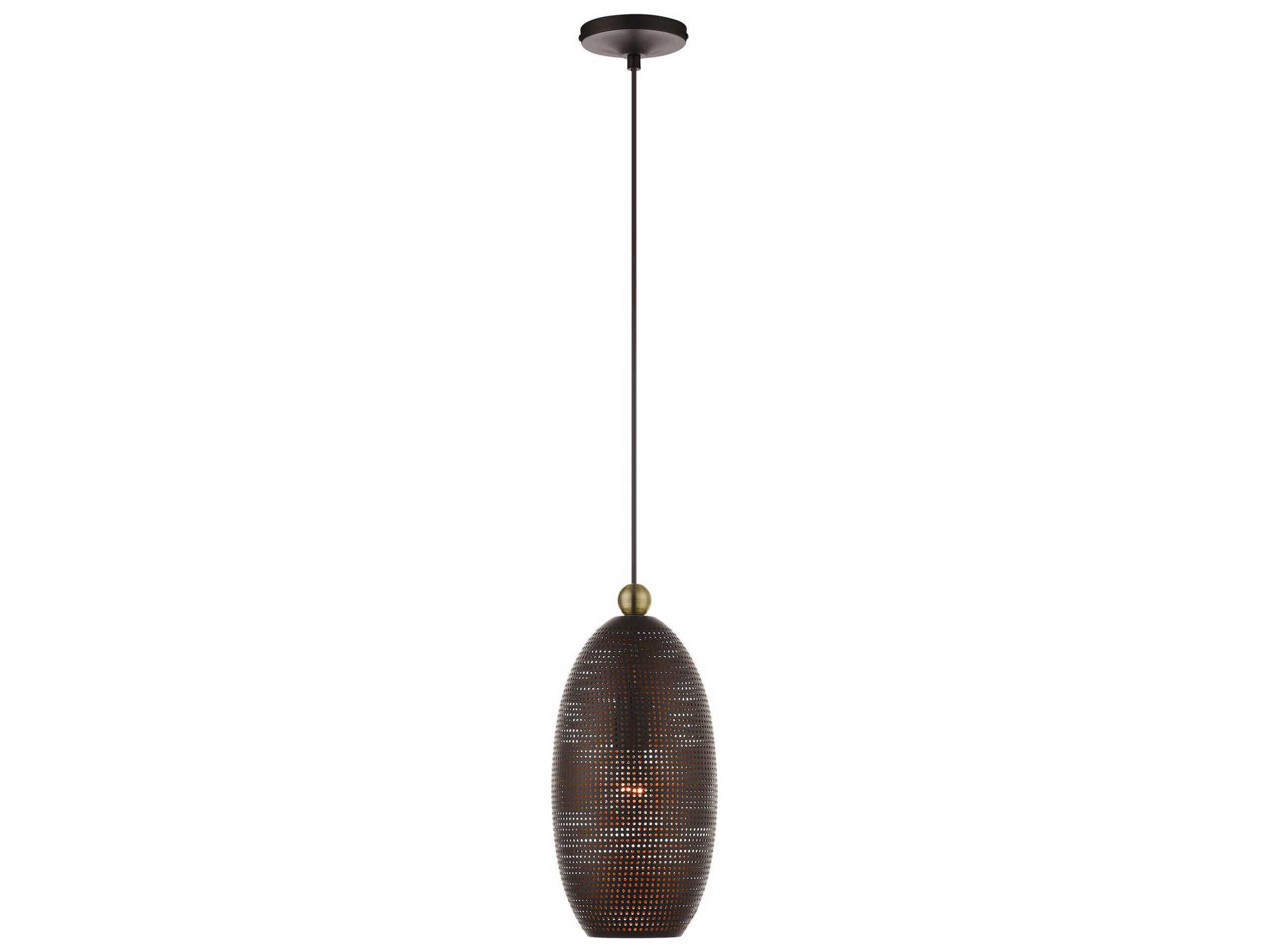 Livex Lighting Dublin 1-Light Bronze Antique Brass Mini Pendant