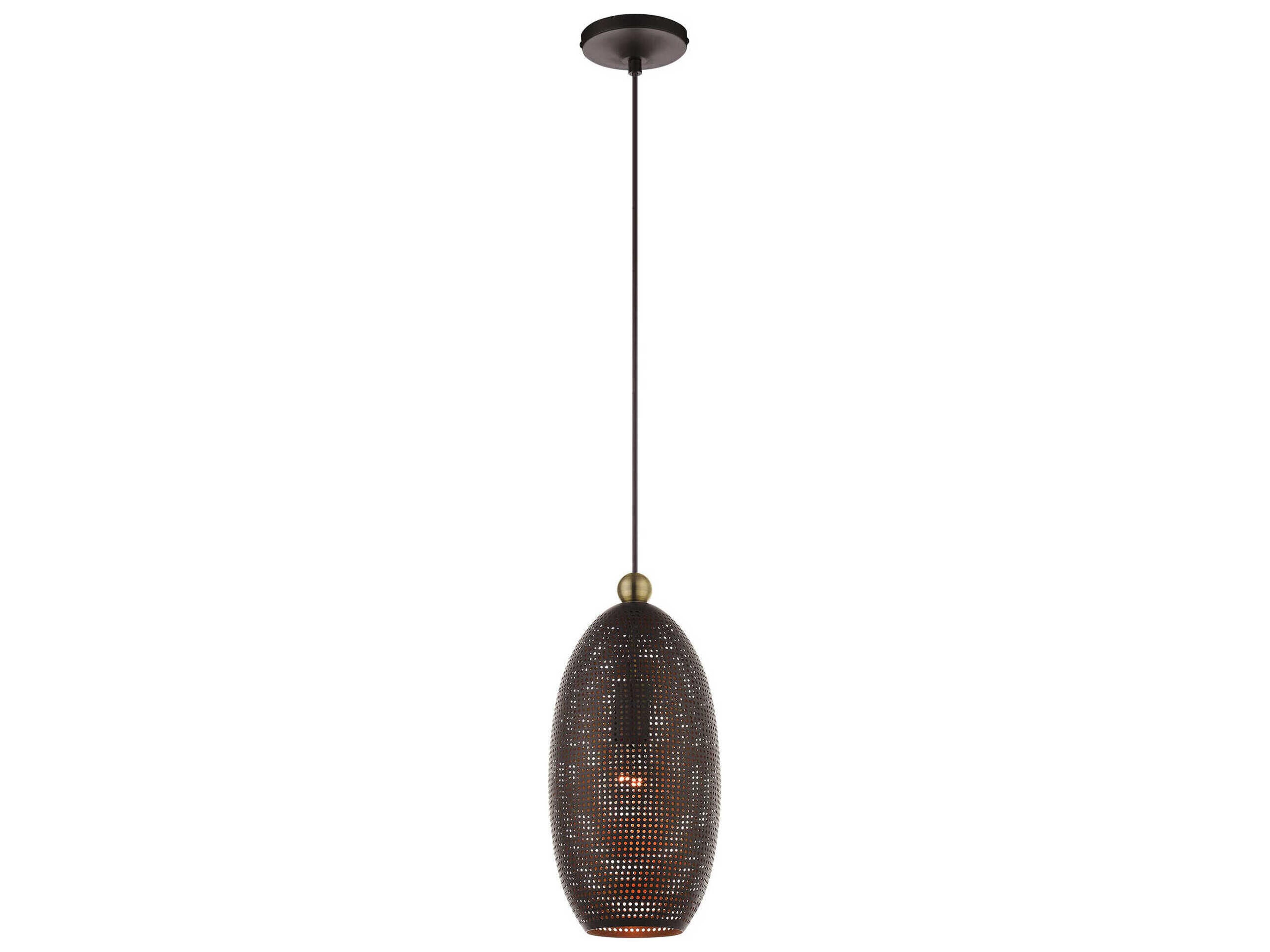 Livex Lighting Dublin 1-Light Bronze Antique Brass Mini Pendant