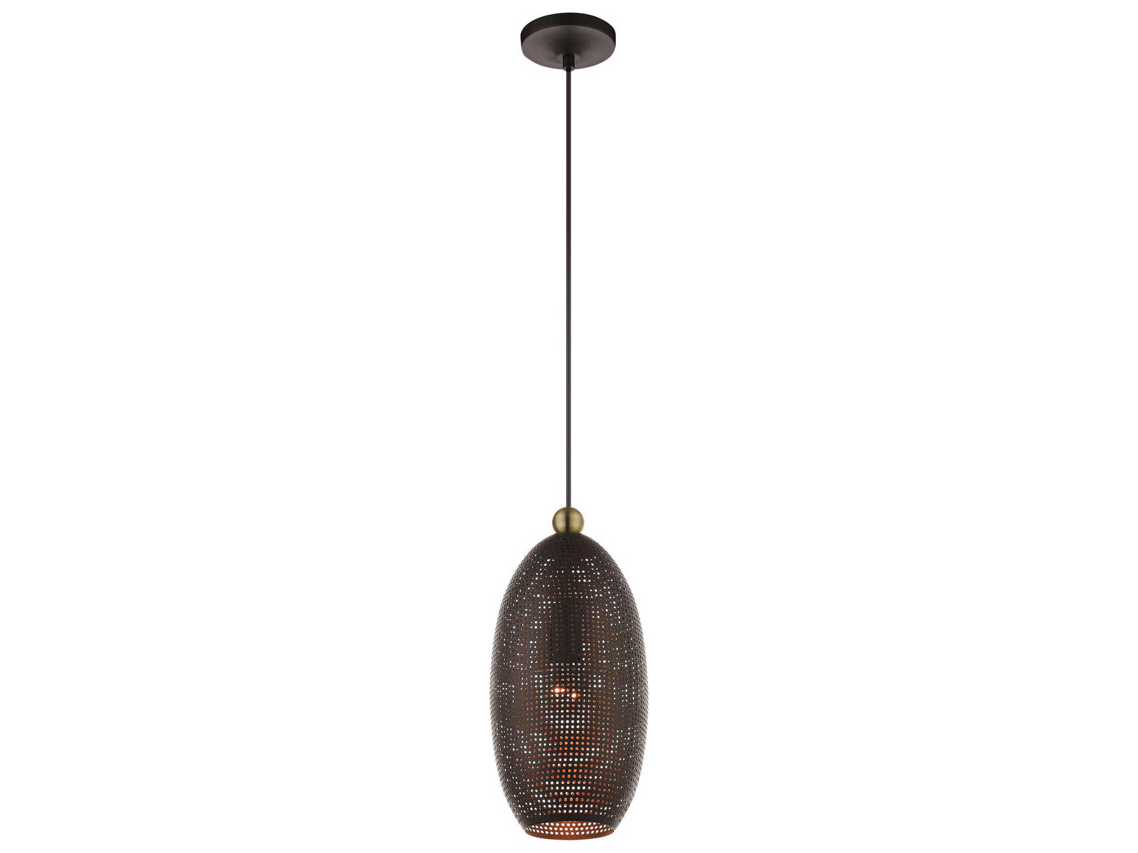 Livex Lighting Dublin 1-Light Bronze Antique Brass Mini Pendant