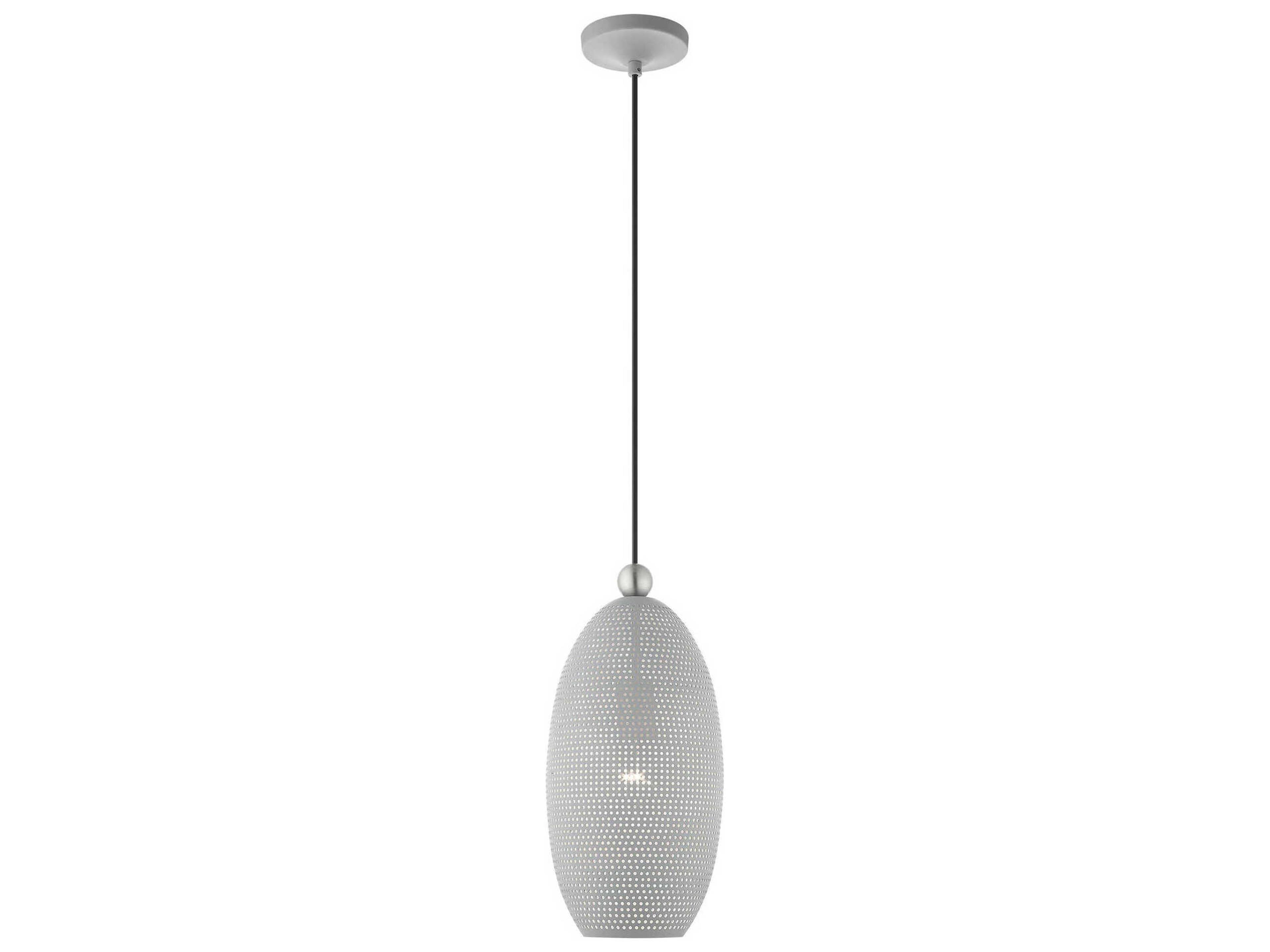 Livex Lighting Dublin 1-Light Nordic Gray Brushed Nickel Mini Pendant