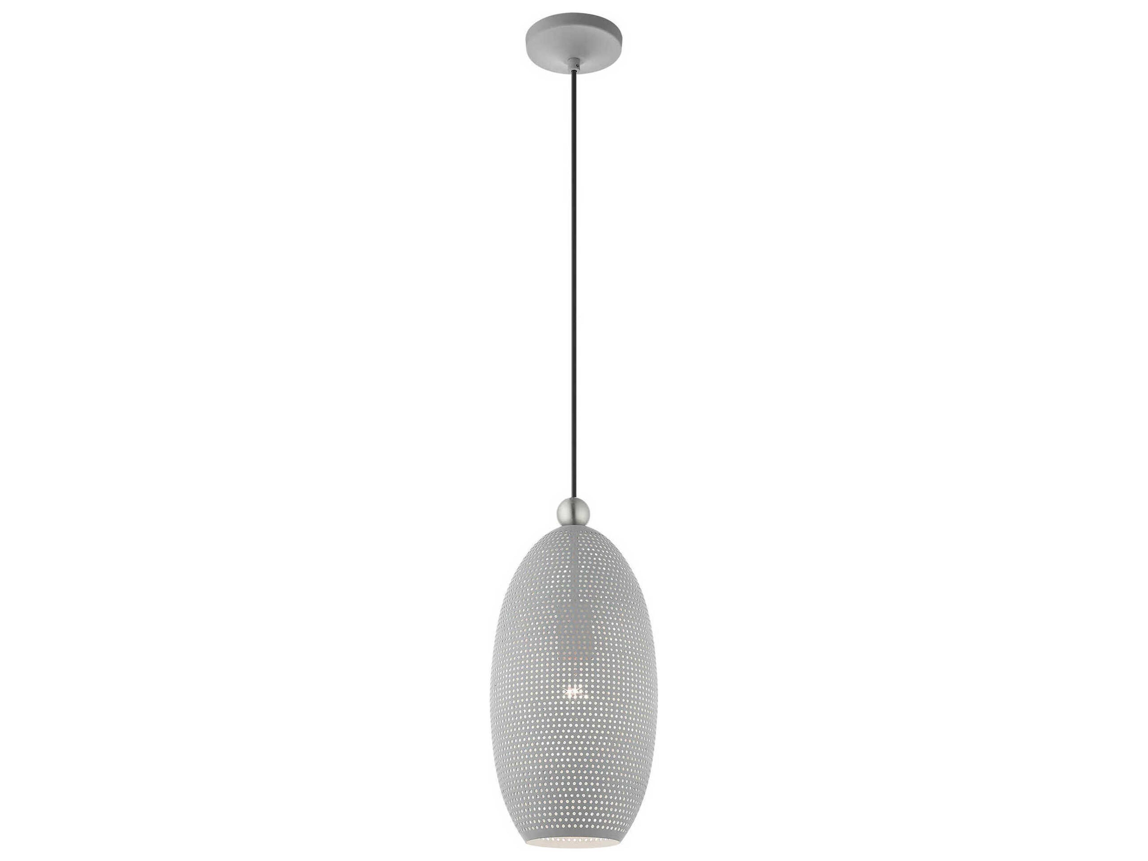 Livex Lighting Dublin 1-Light Nordic Gray Brushed Nickel Mini Pendant