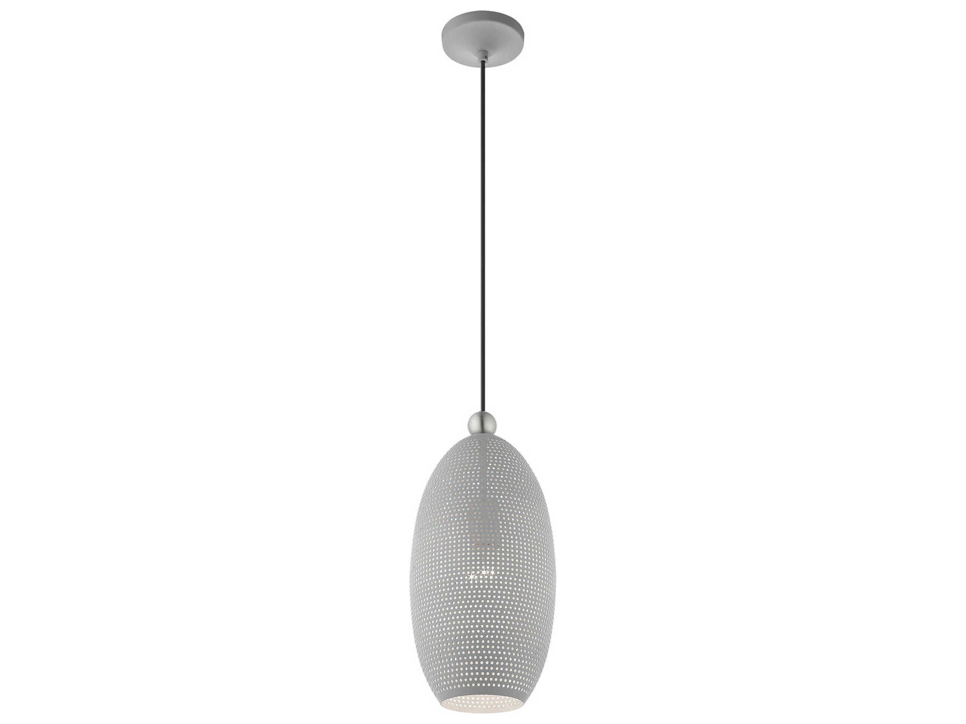 Livex Lighting Dublin 1-Light Nordic Gray Brushed Nickel Mini Pendant