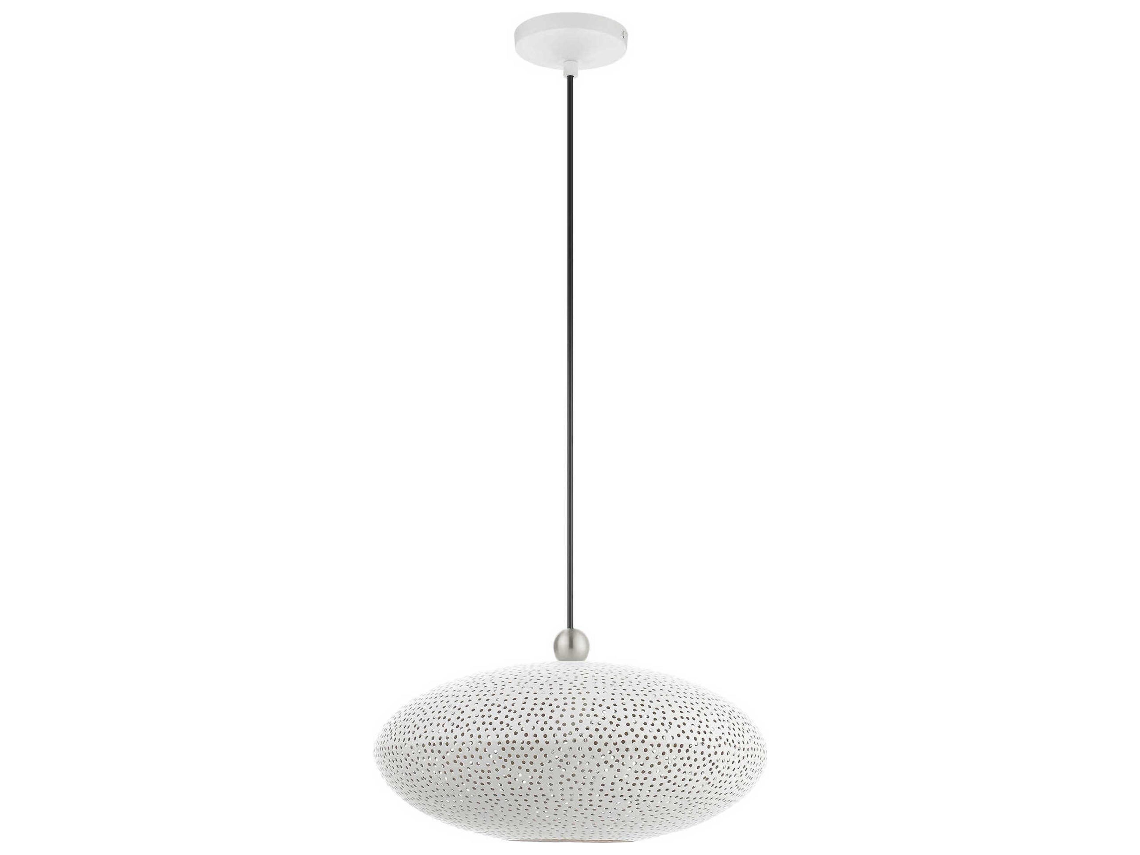 Livex Lighting Dublin 1-Light White Brushed Nickel Pendant