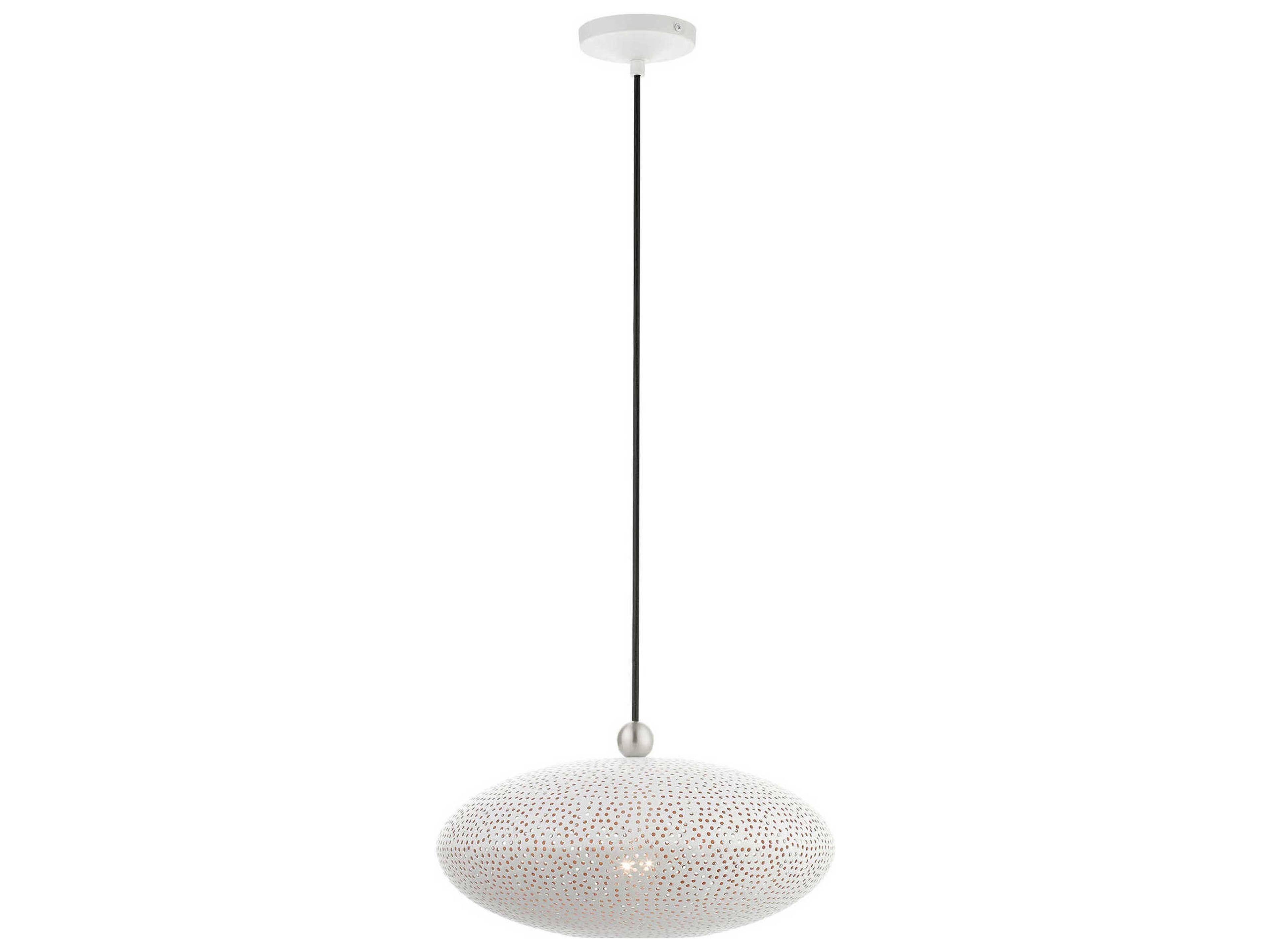 Livex Lighting Dublin 1-Light White Brushed Nickel Pendant