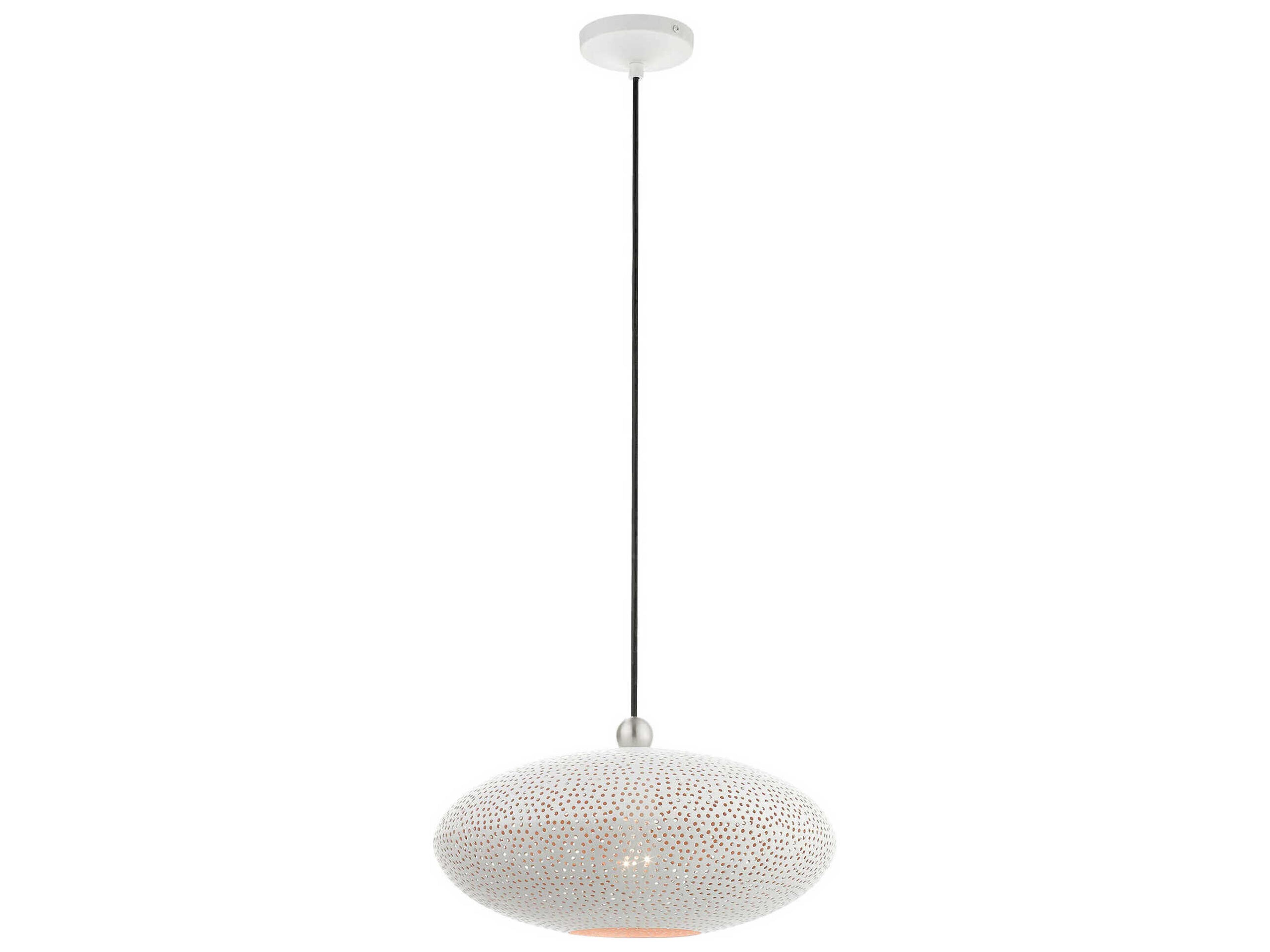 Livex Lighting Dublin 1-Light White Brushed Nickel Pendant