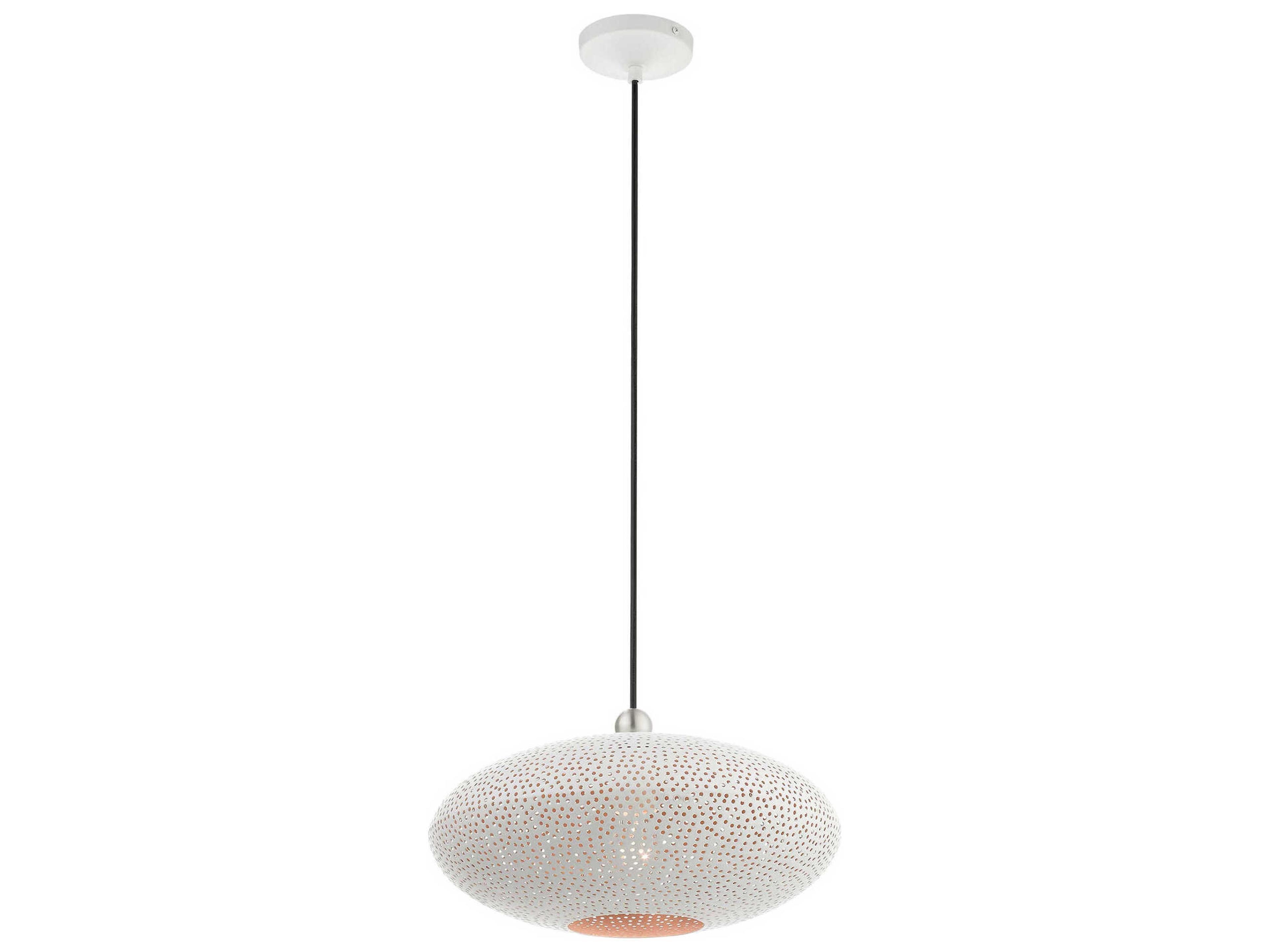 Livex Lighting Dublin 1-Light White Brushed Nickel Pendant