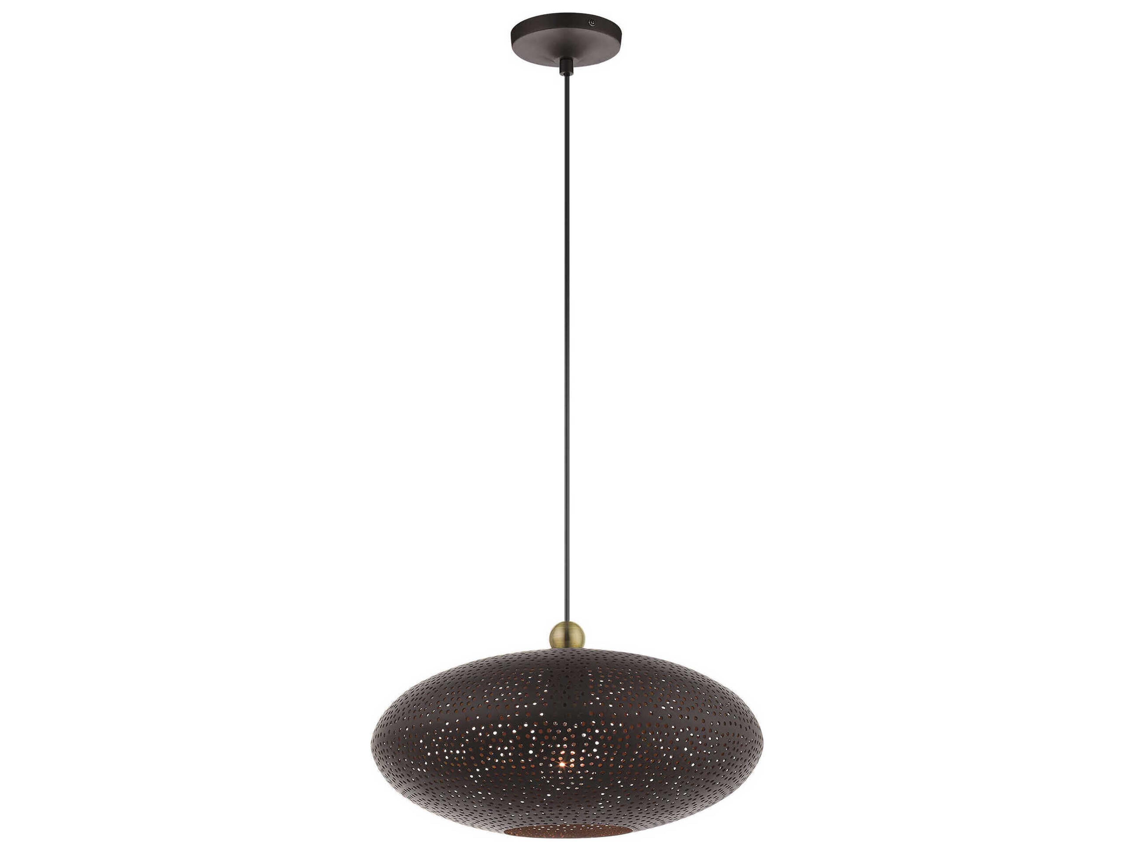 Livex Lighting Dublin 1-Light Bronze Antique Brass Pendant