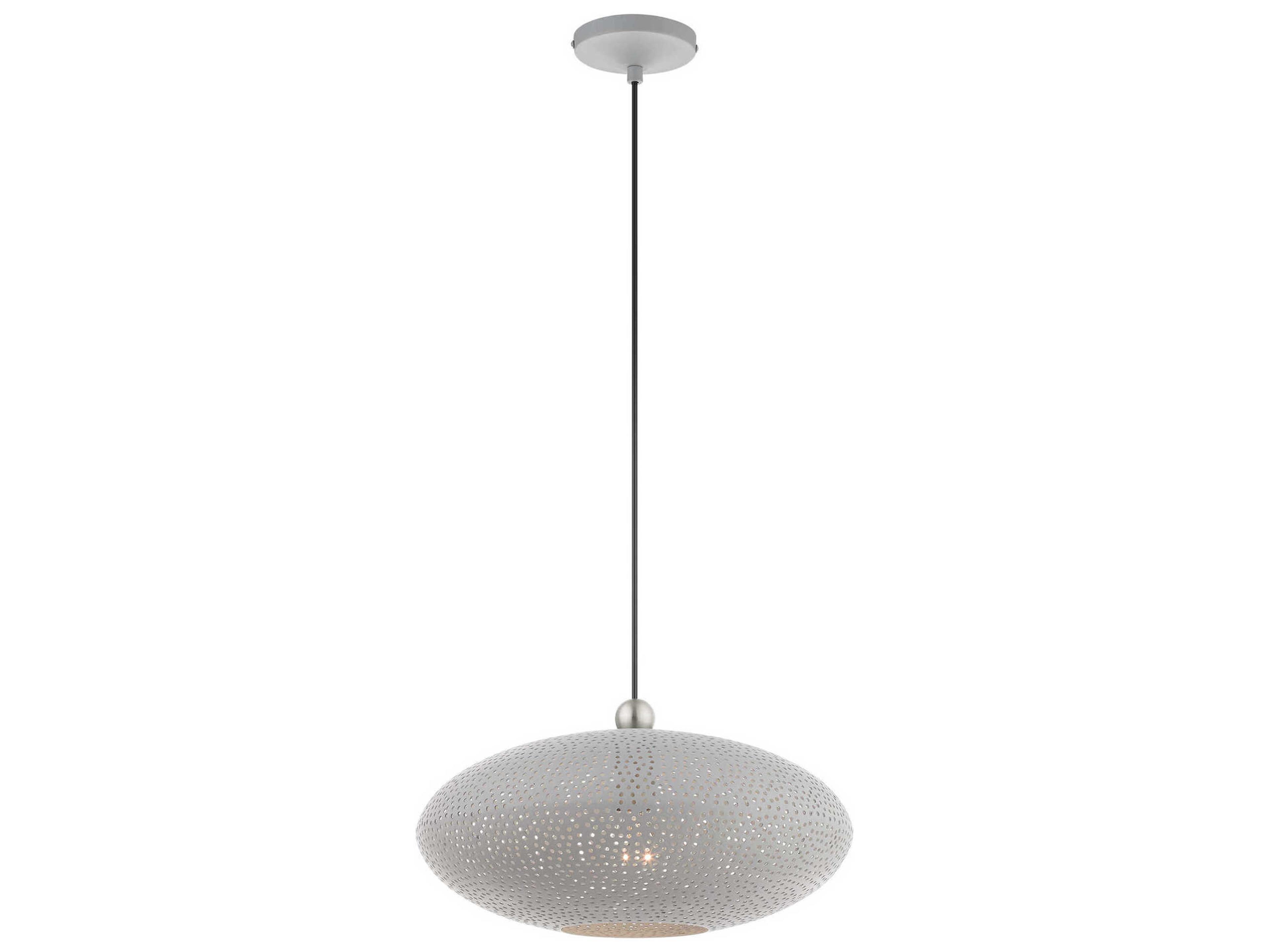 Livex Lighting Dublin 1-Light Nordic Gray Brushed Nickel Pendant