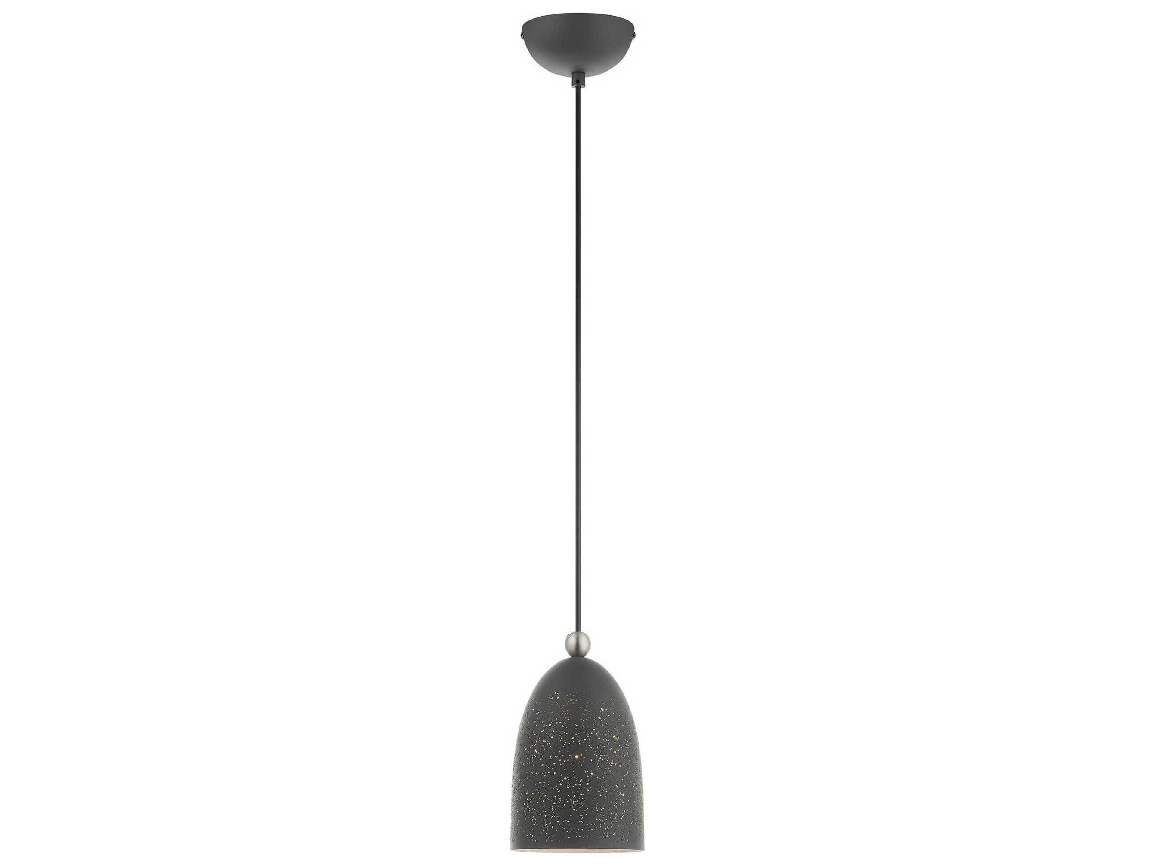 Arlington 1-Light Scandinavian Gray Brushed Nickel Bell Mini Pendant