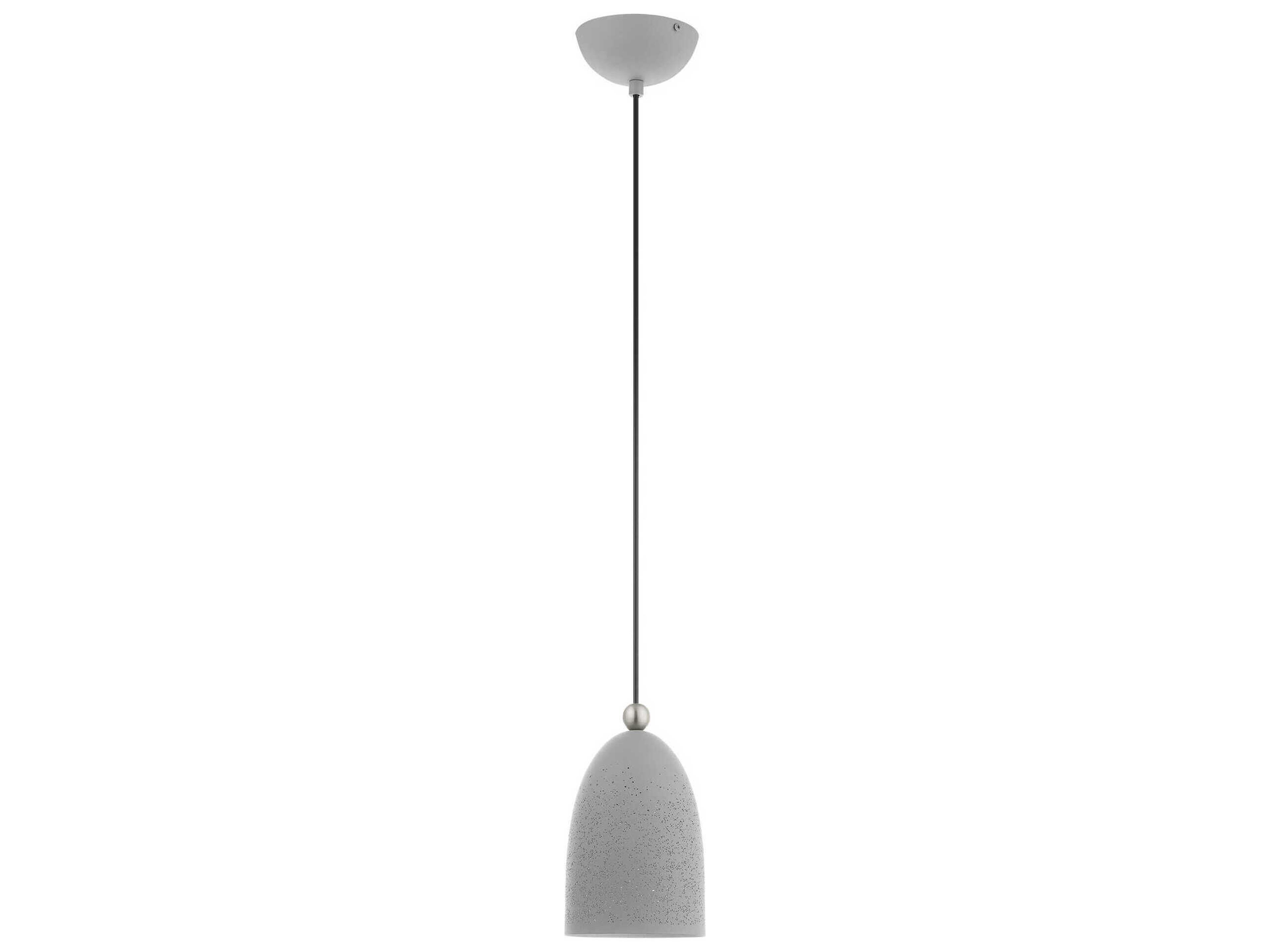 Arlington 1-Light Nordic Gray Brushed Nickel Bell Mini Pendant
