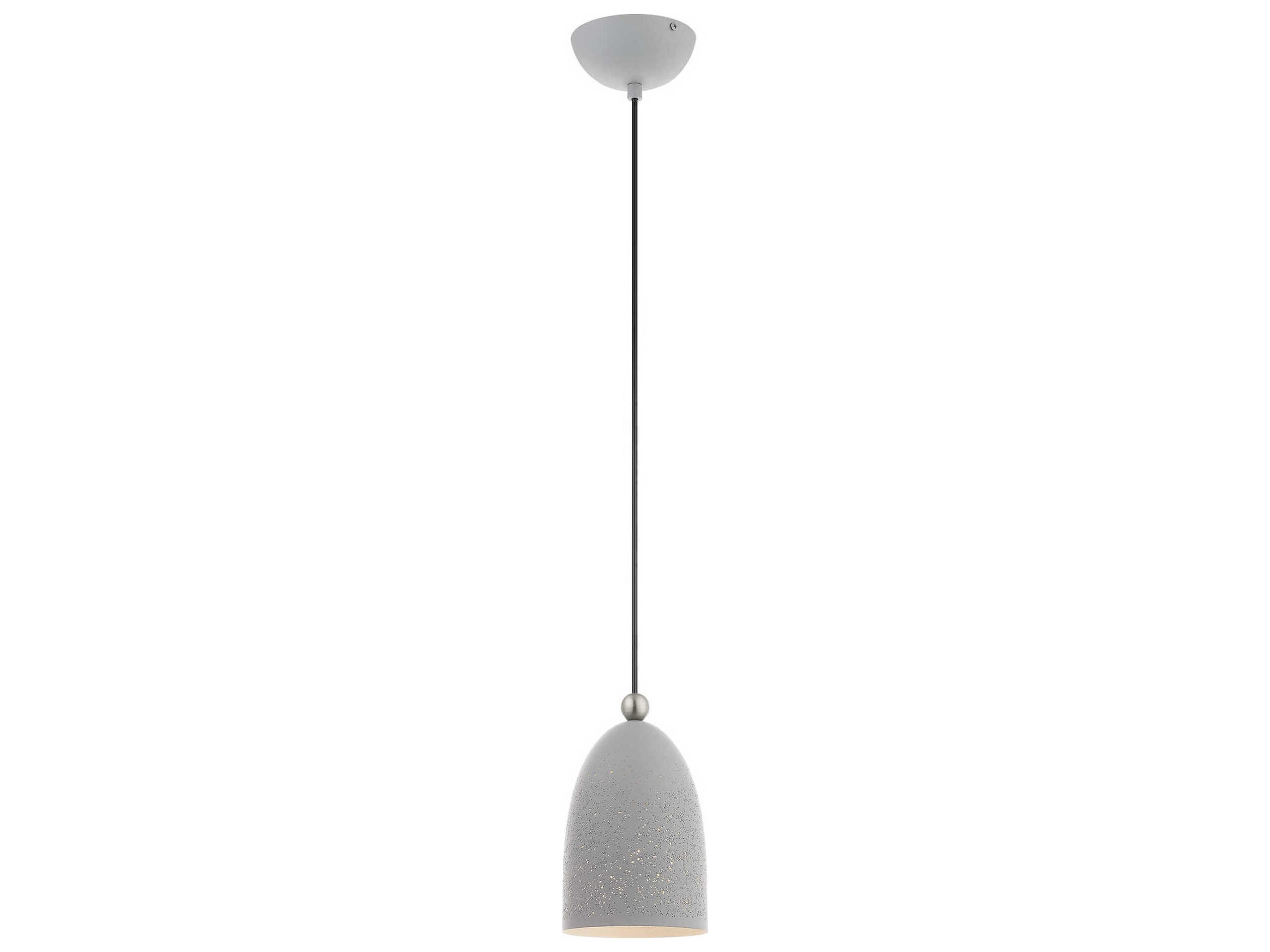 Livex Lighting Arlington 1-Light Nordic Gray Brushed Nickel Bell Mini Pendant