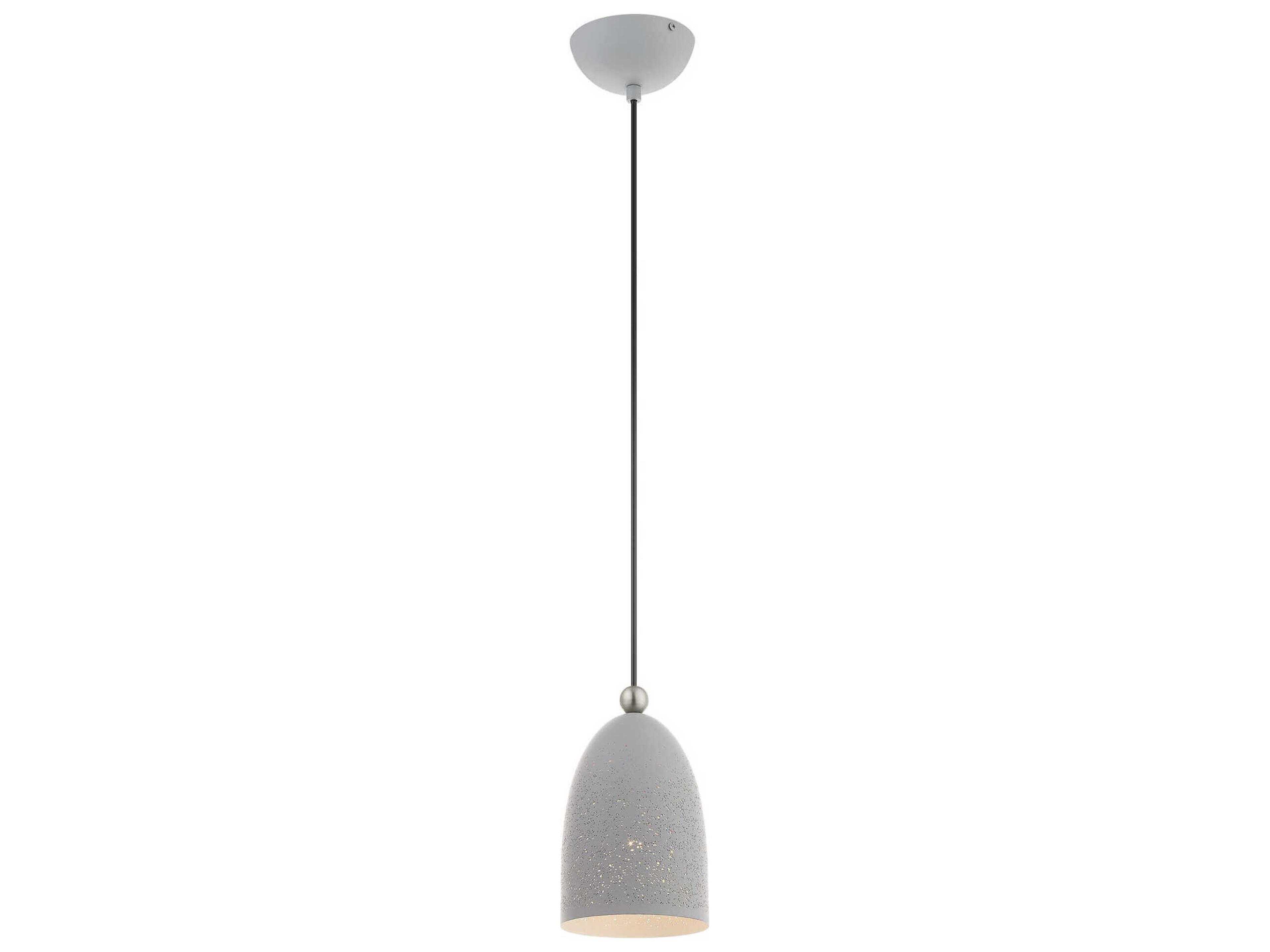 Livex Lighting Arlington 1-Light Nordic Gray Brushed Nickel Bell Mini Pendant