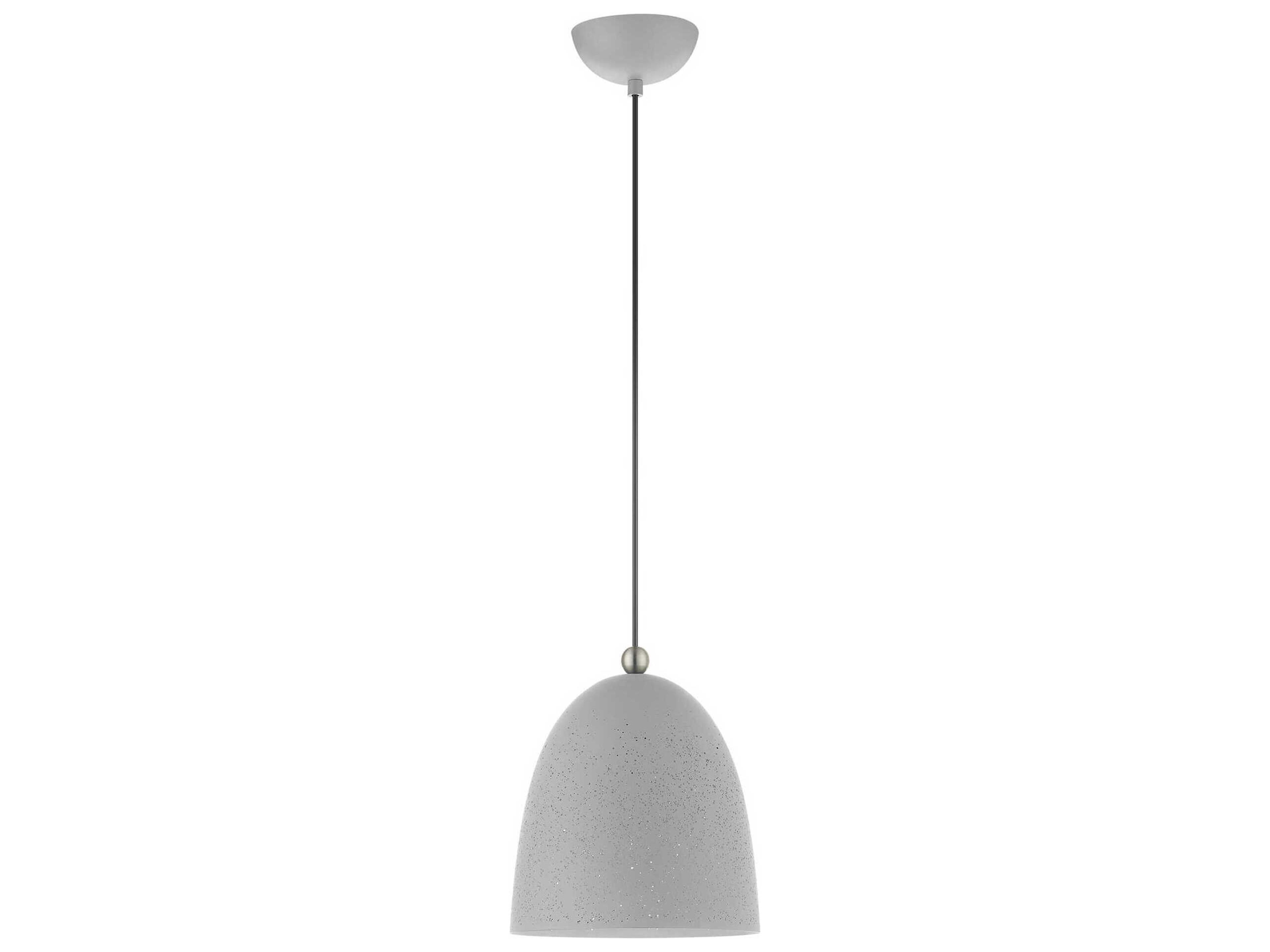 Livex Lighting Arlington 1-Light Nordic Gray Brushed Nickel Bell Mini Pendant