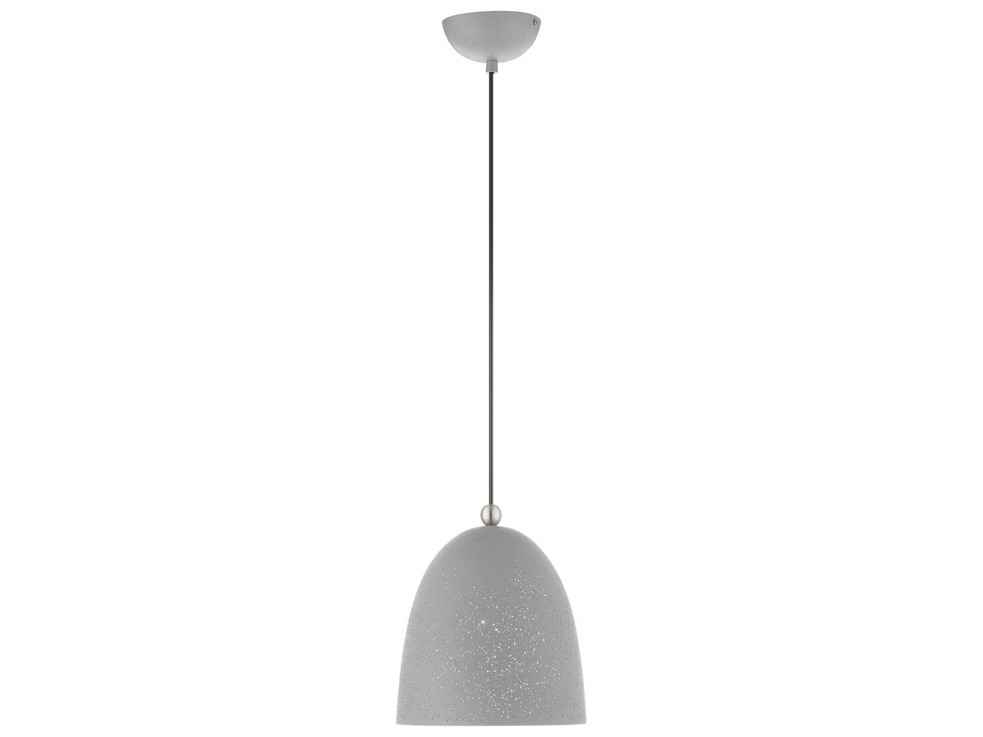 Livex Lighting Arlington 1-Light Nordic Gray Brushed Nickel Bell Mini Pendant