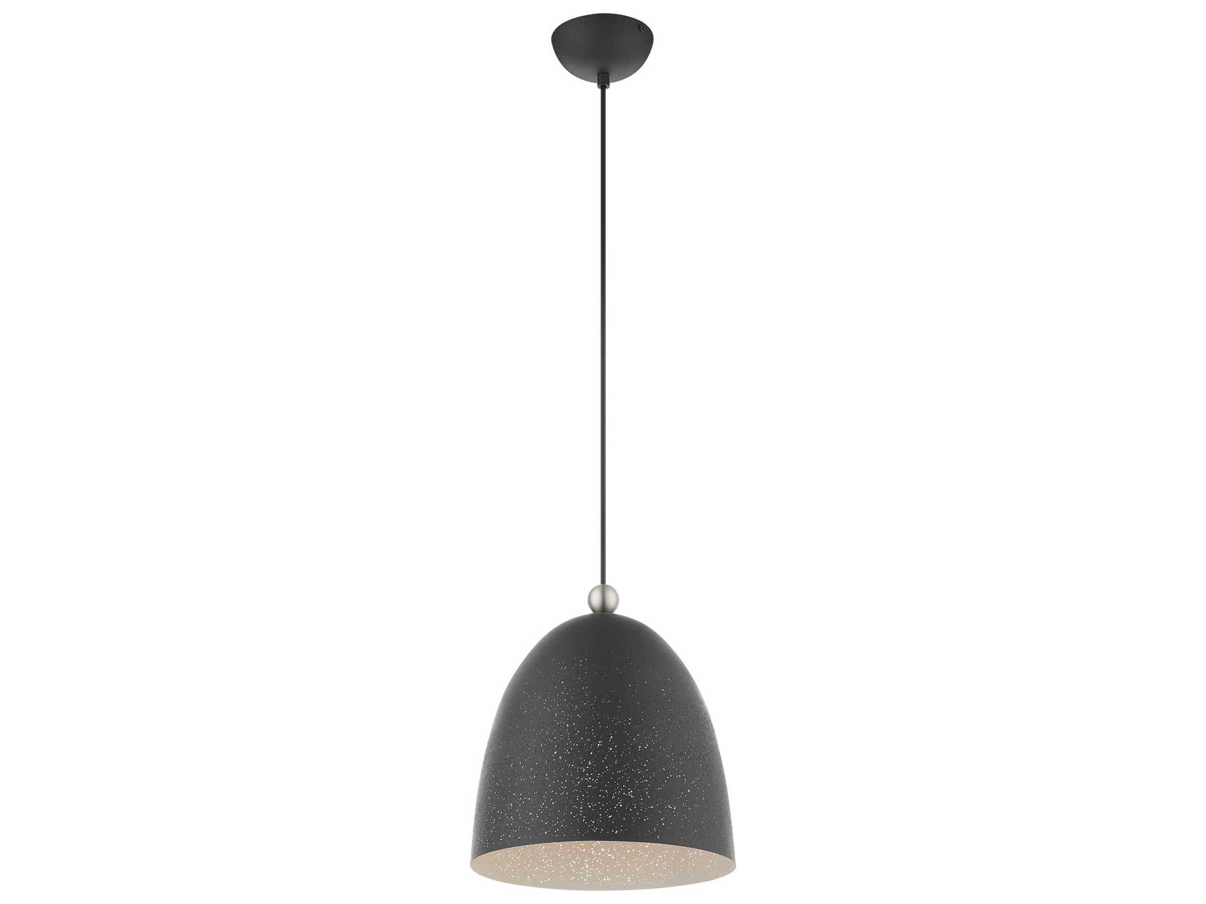 Livex Lighting Arlington 1-Light Scandinavian Gray Brushed Nickel Bell Mini Pendant