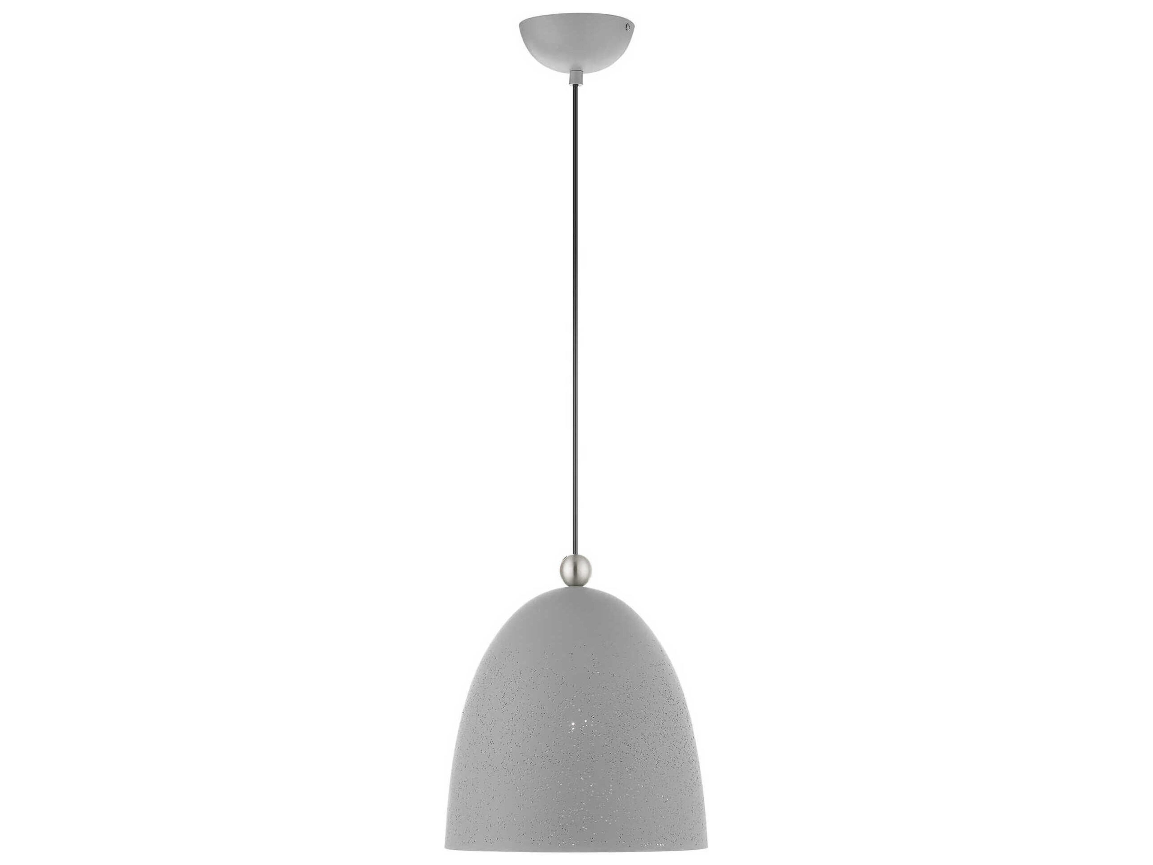 Livex Lighting Arlington 1-Light Nordic Gray Brushed Nickel Bell Mini Pendant