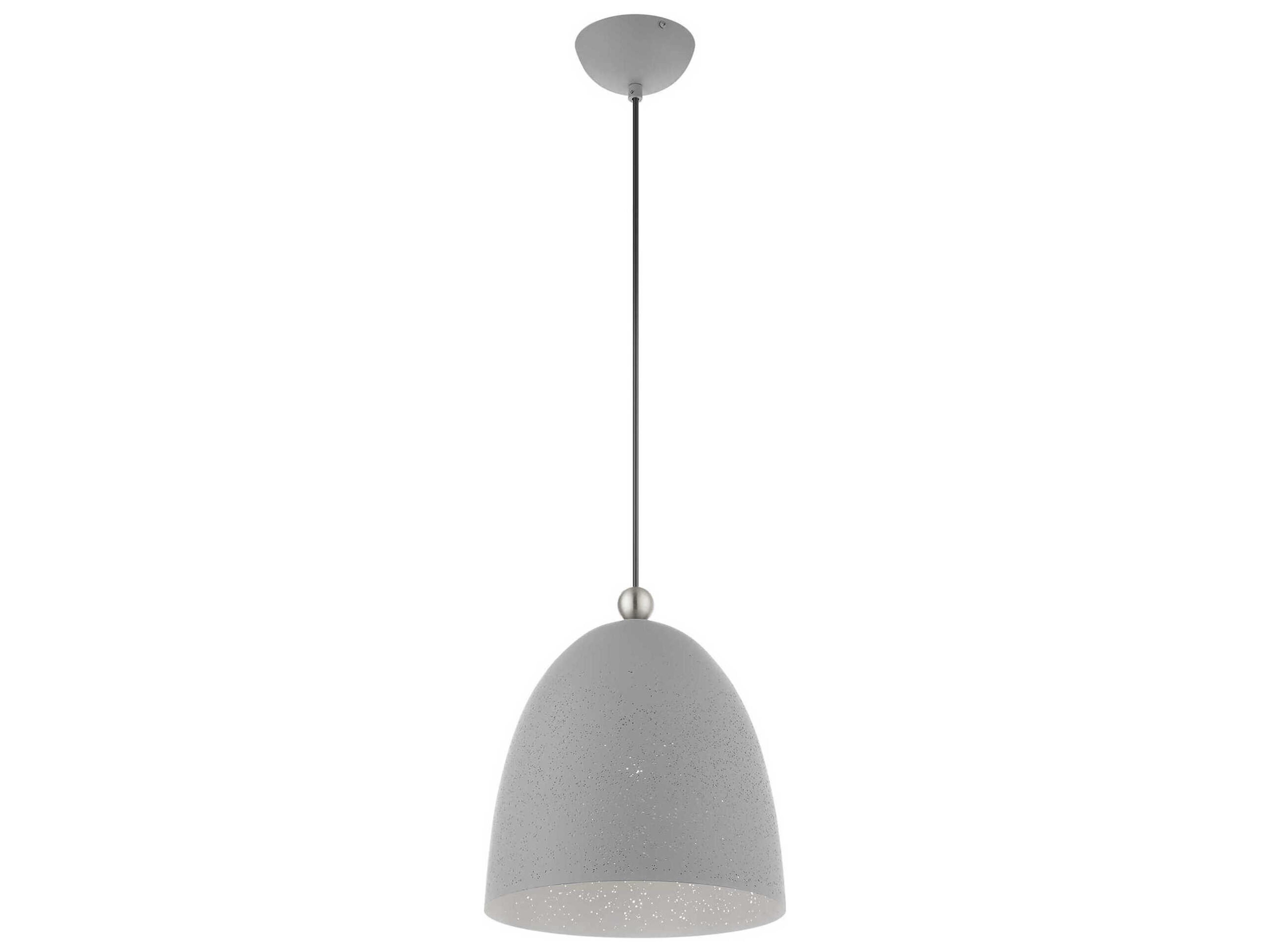 Livex Lighting Arlington 1-Light Nordic Gray Brushed Nickel Bell Mini Pendant
