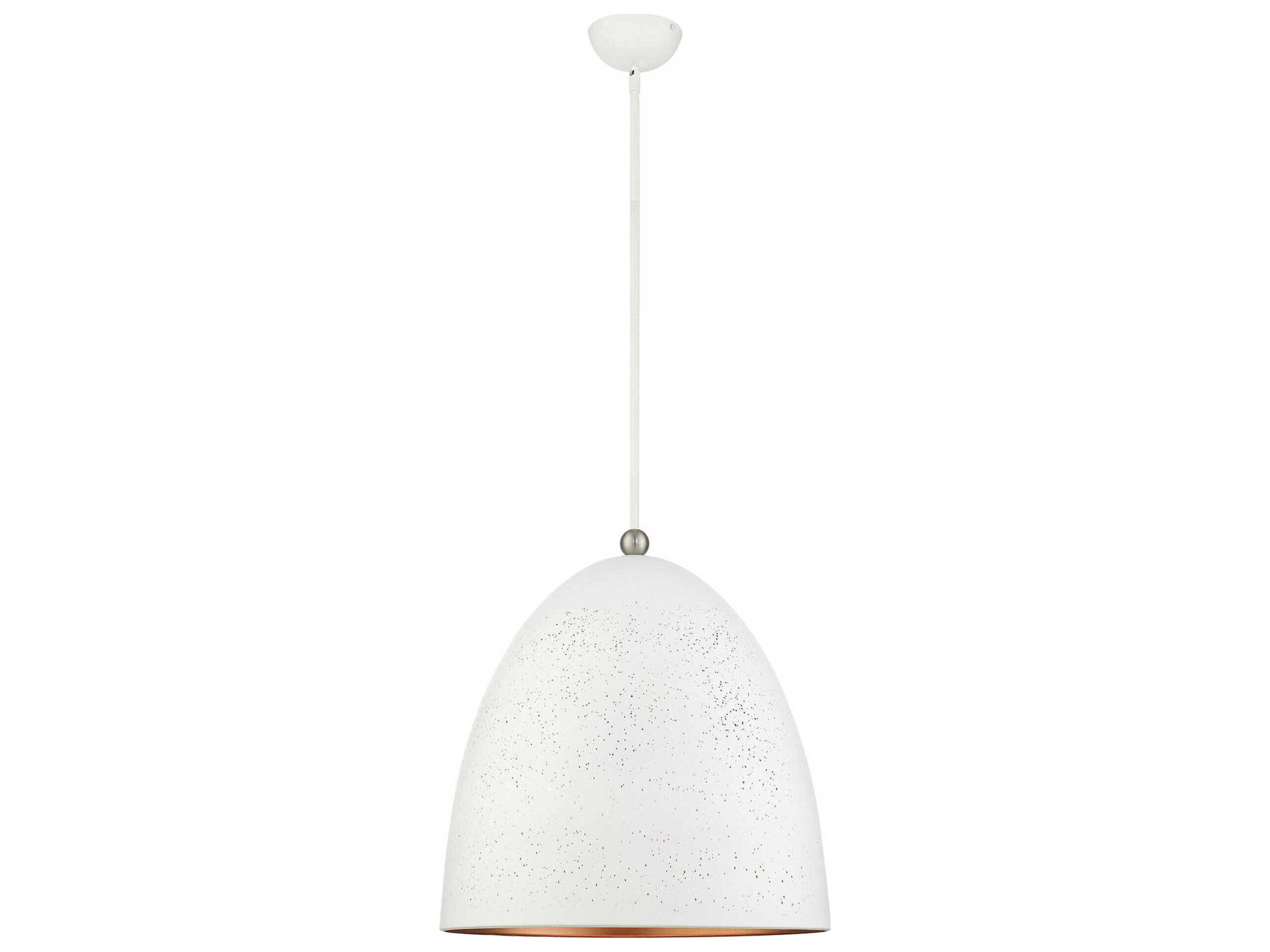 Arlington 3-Light White Brushed Nickel Bell Pendant