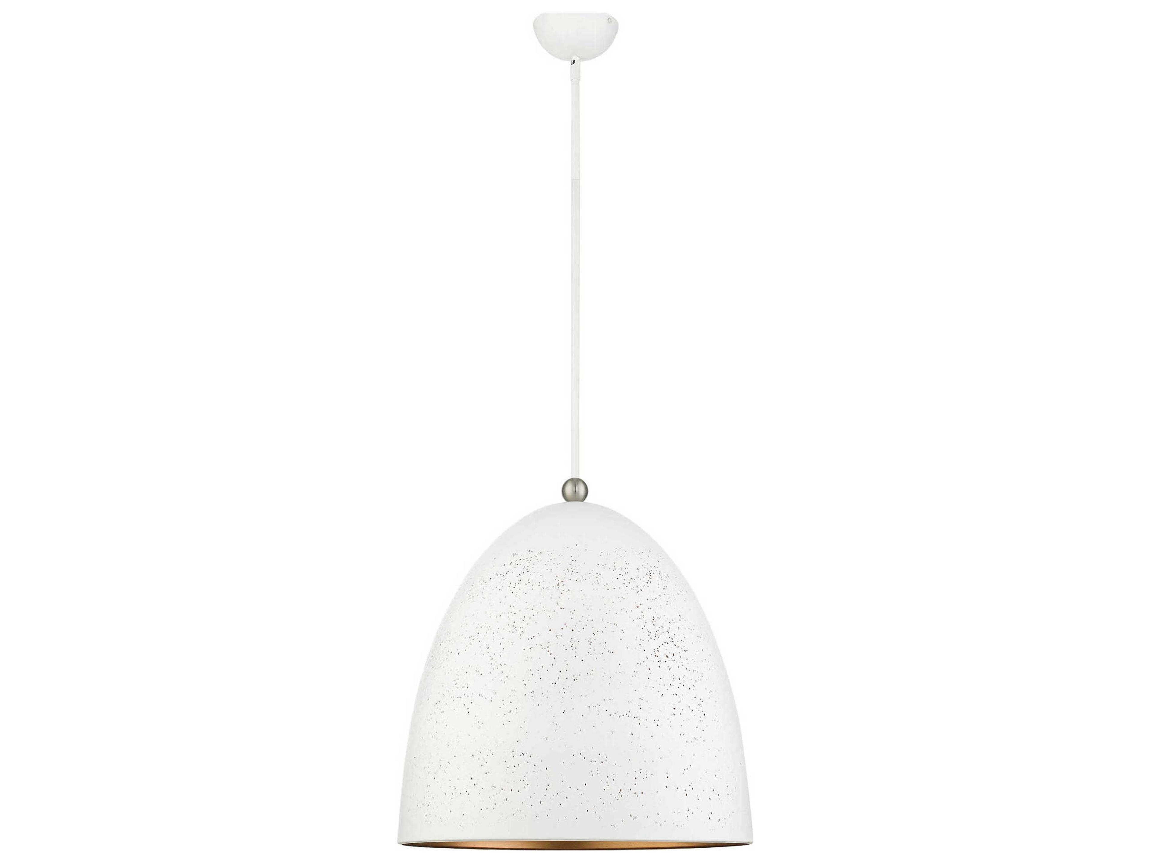 Livex Lighting Arlington 3-Light White Brushed Nickel Bell Pendant