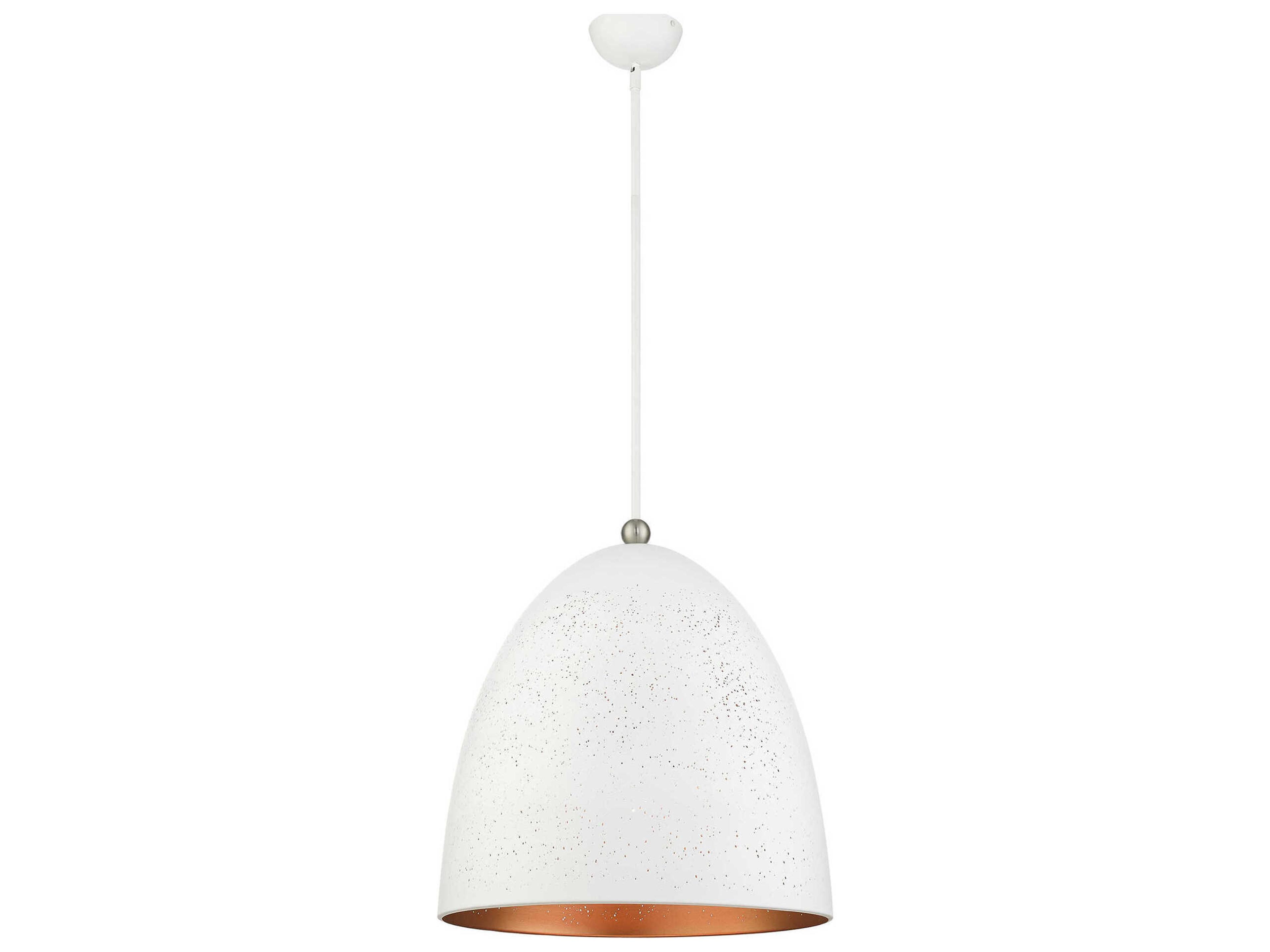 Livex Lighting Arlington 3-Light White Brushed Nickel Bell Pendant