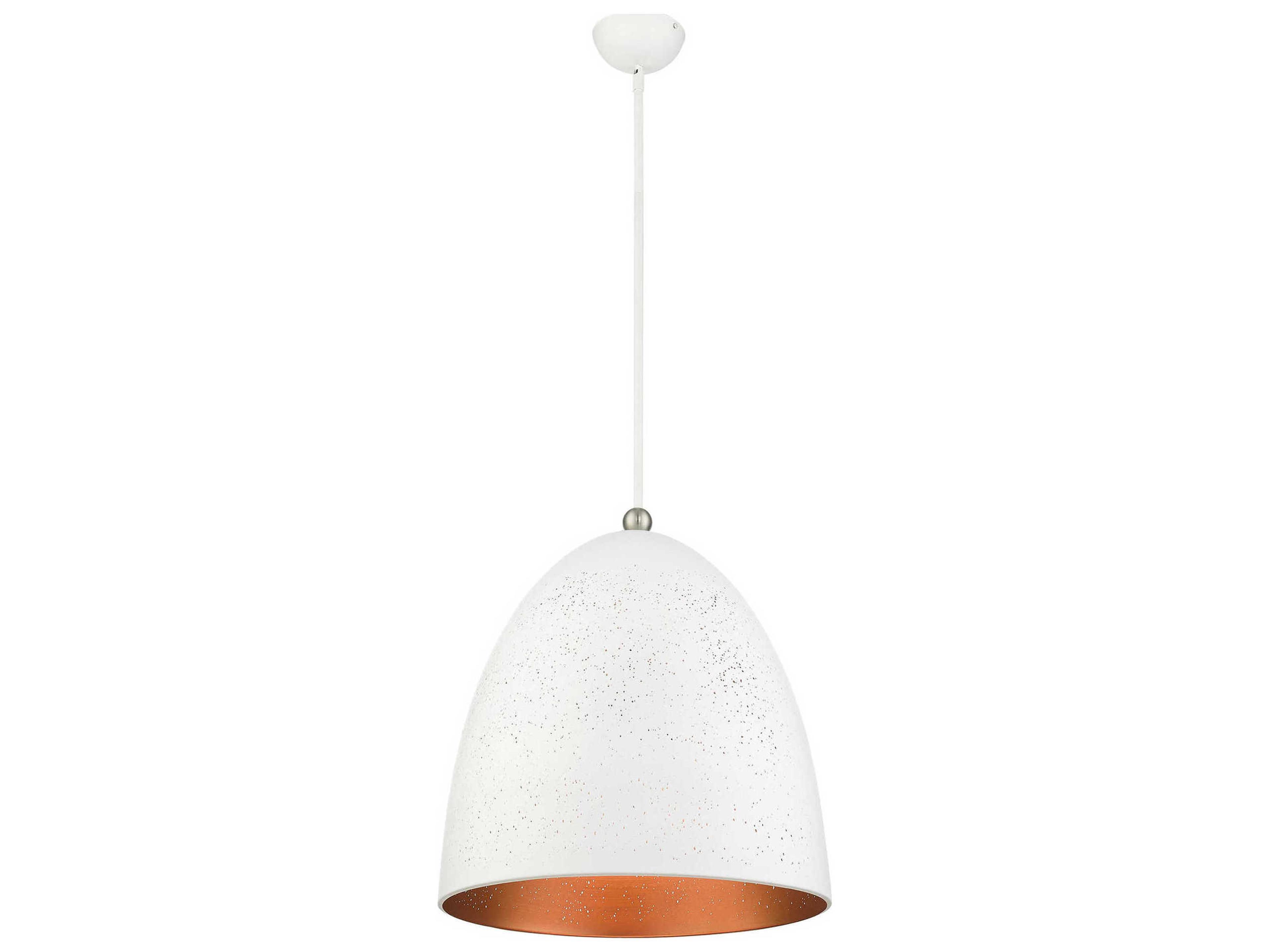 Livex Lighting Arlington 3-Light White Brushed Nickel Bell Pendant