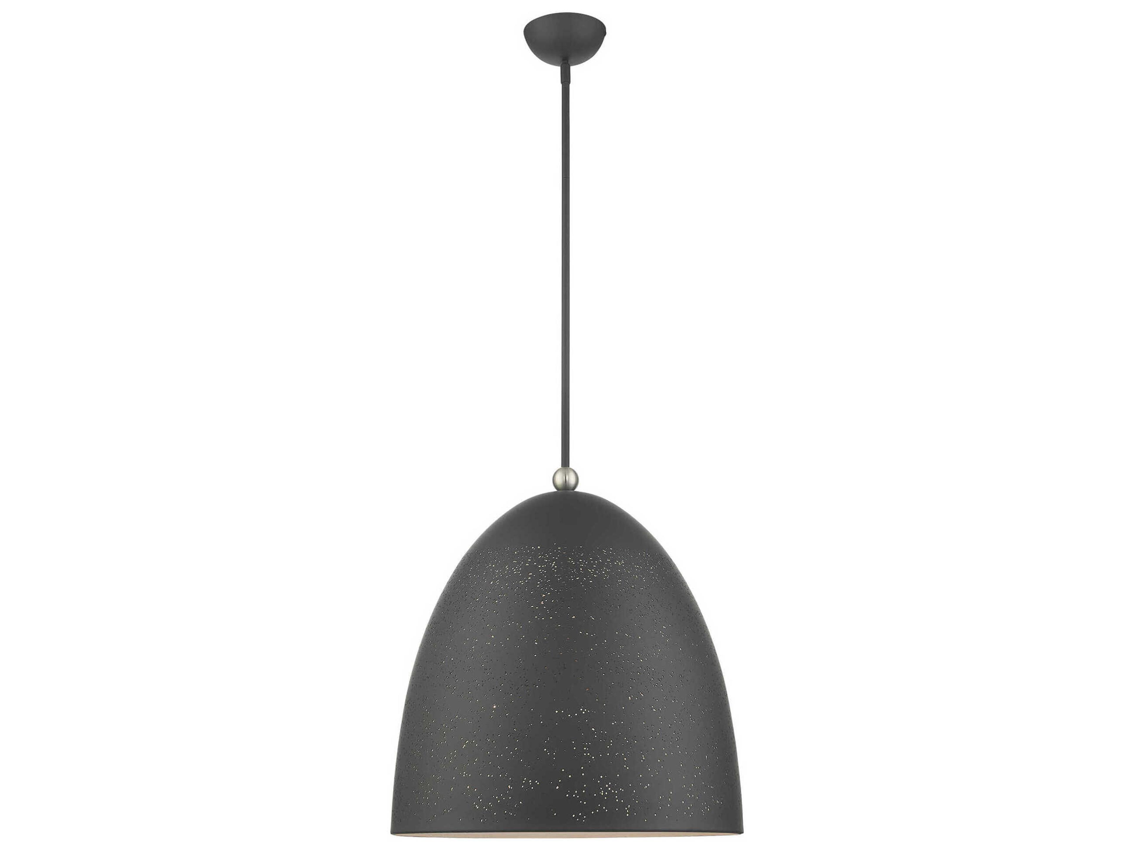 Livex Lighting Arlington 3-Light Scandinavian Gray Brushed Nickel Bell Pendant