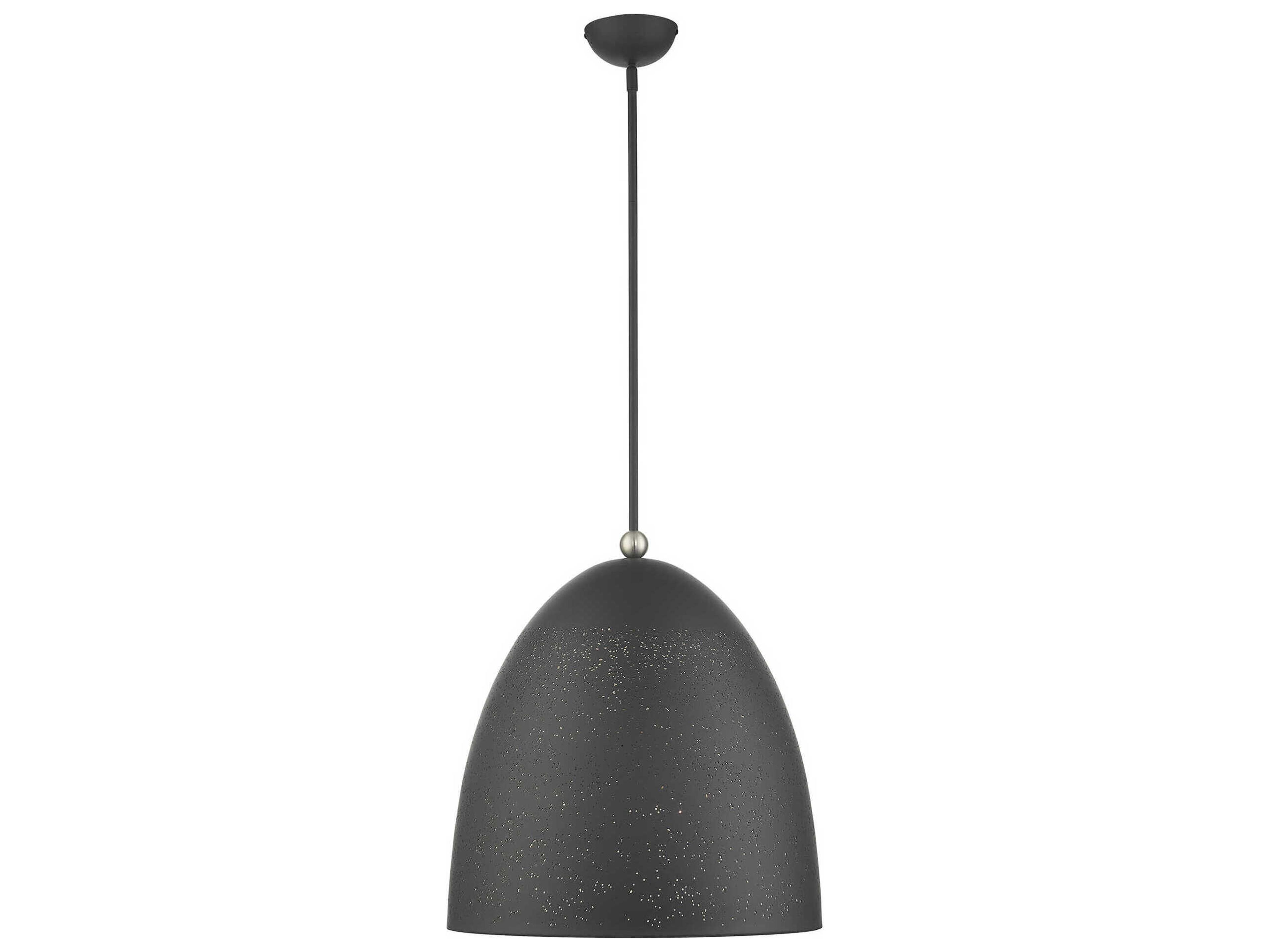 Livex Lighting Arlington 3-Light Scandinavian Gray Brushed Nickel Bell Pendant