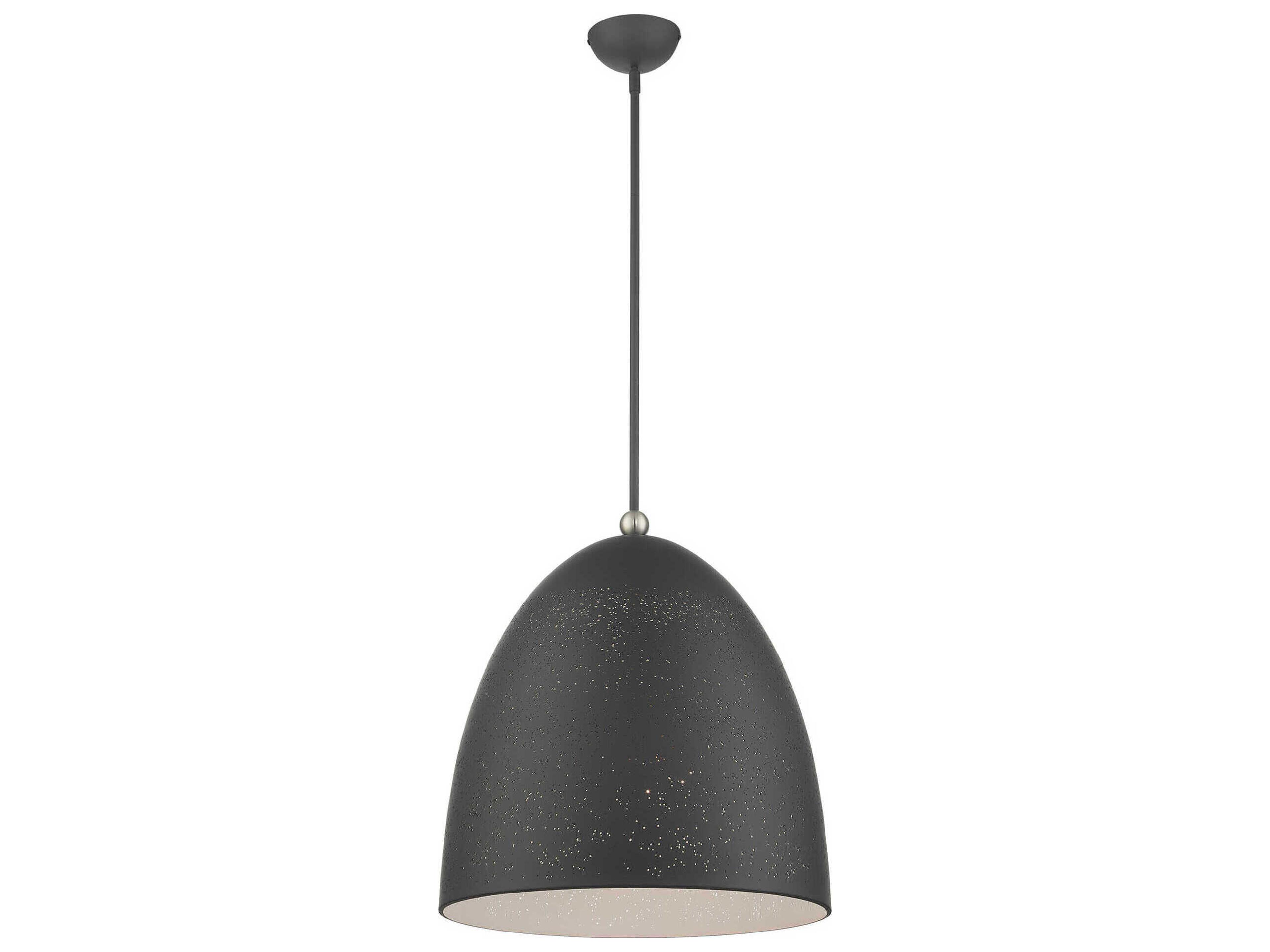 Livex Lighting Arlington 3-Light Scandinavian Gray Brushed Nickel Bell Pendant