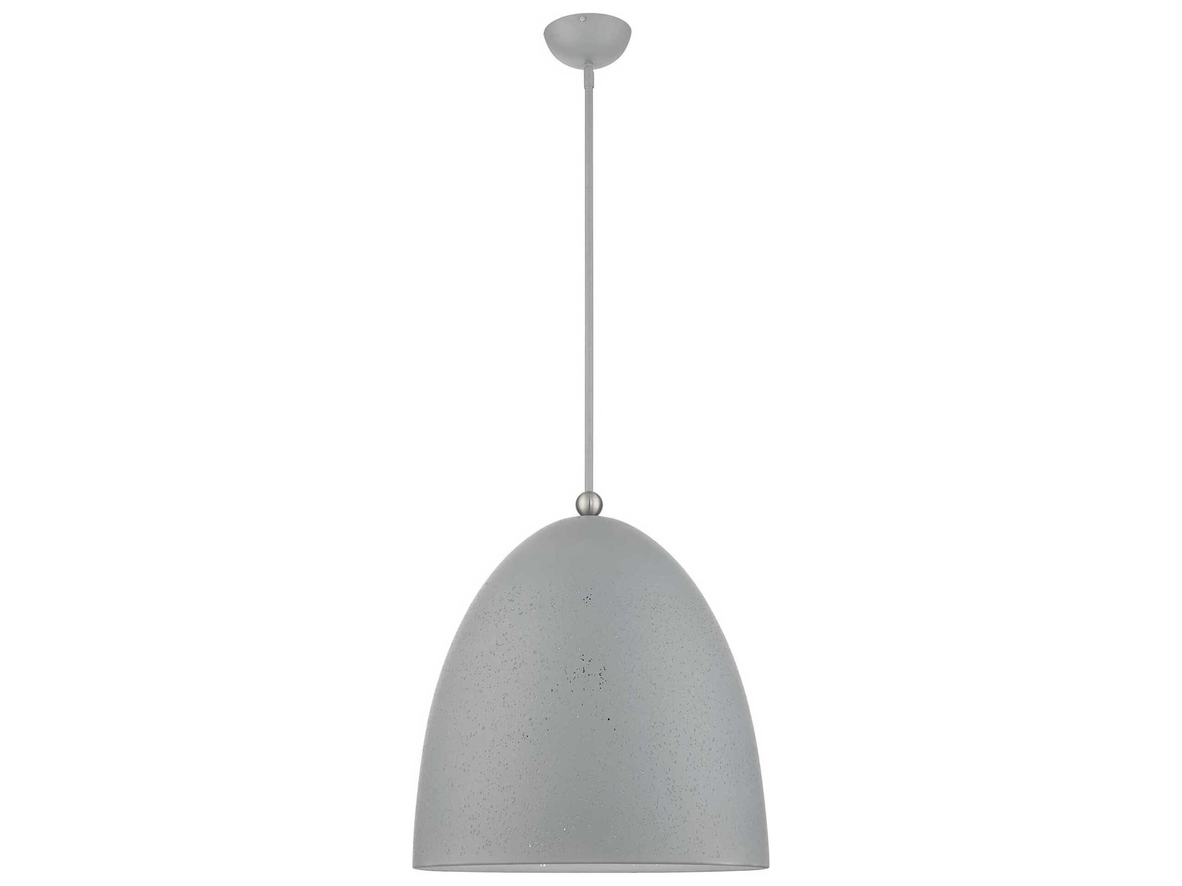 Livex Lighting Arlington 3-Light Nordic Gray Brushed Nickel Bell Pendant