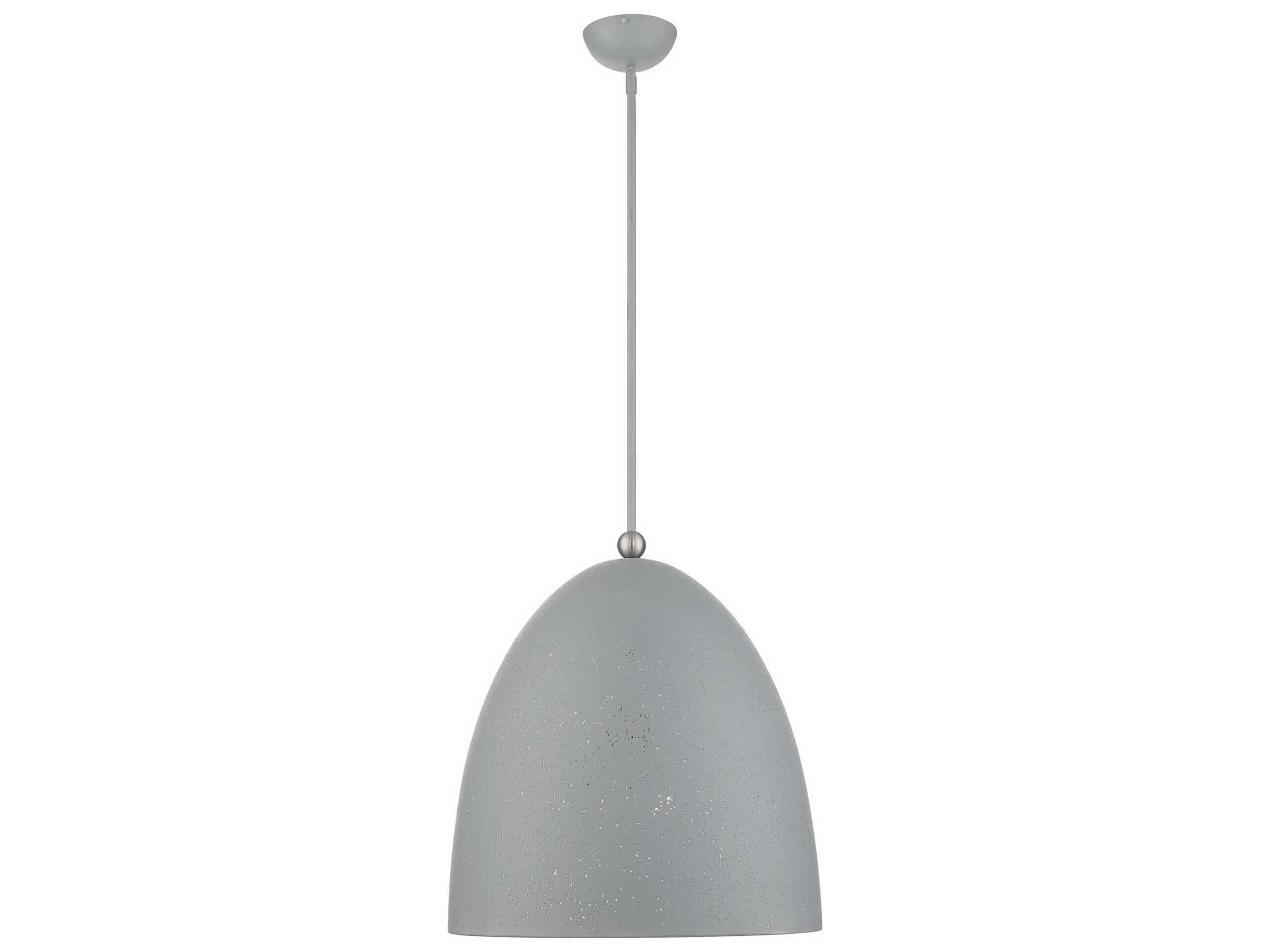 Livex Lighting Arlington 3-Light Nordic Gray Brushed Nickel Bell Pendant