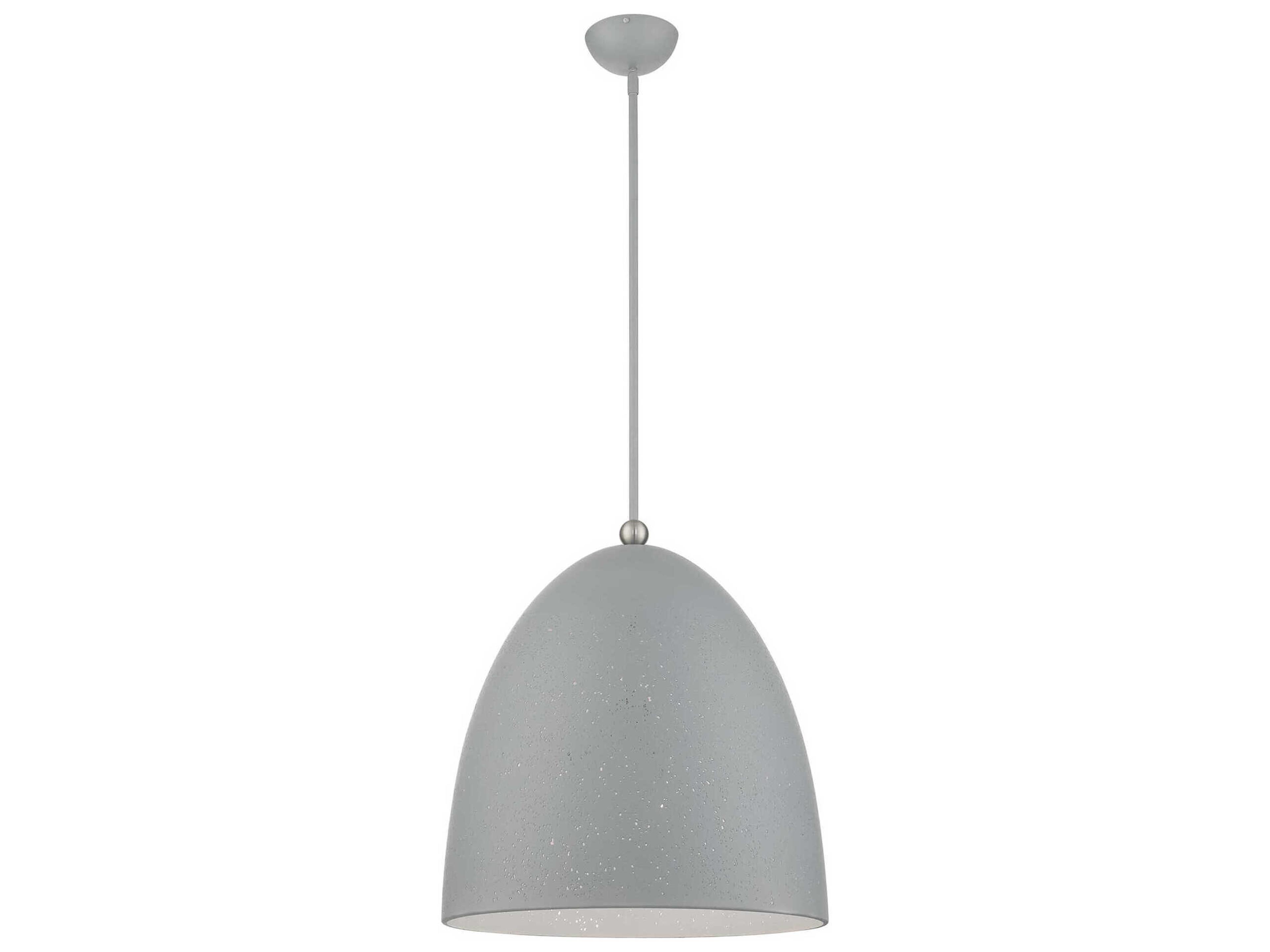 Livex Lighting Arlington 3-Light Nordic Gray Brushed Nickel Bell Pendant