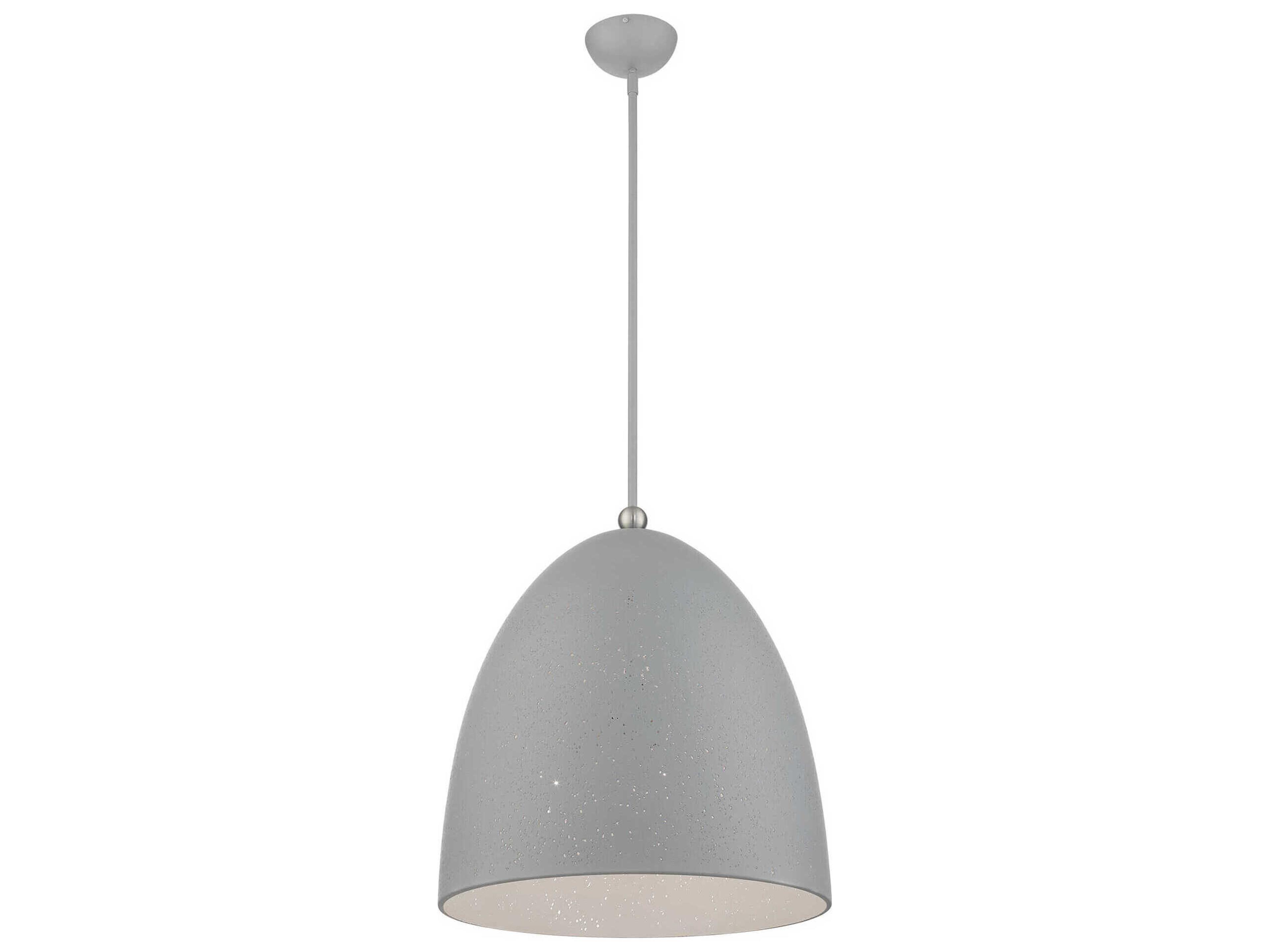 Livex Lighting Arlington 3-Light Nordic Gray Brushed Nickel Bell Pendant