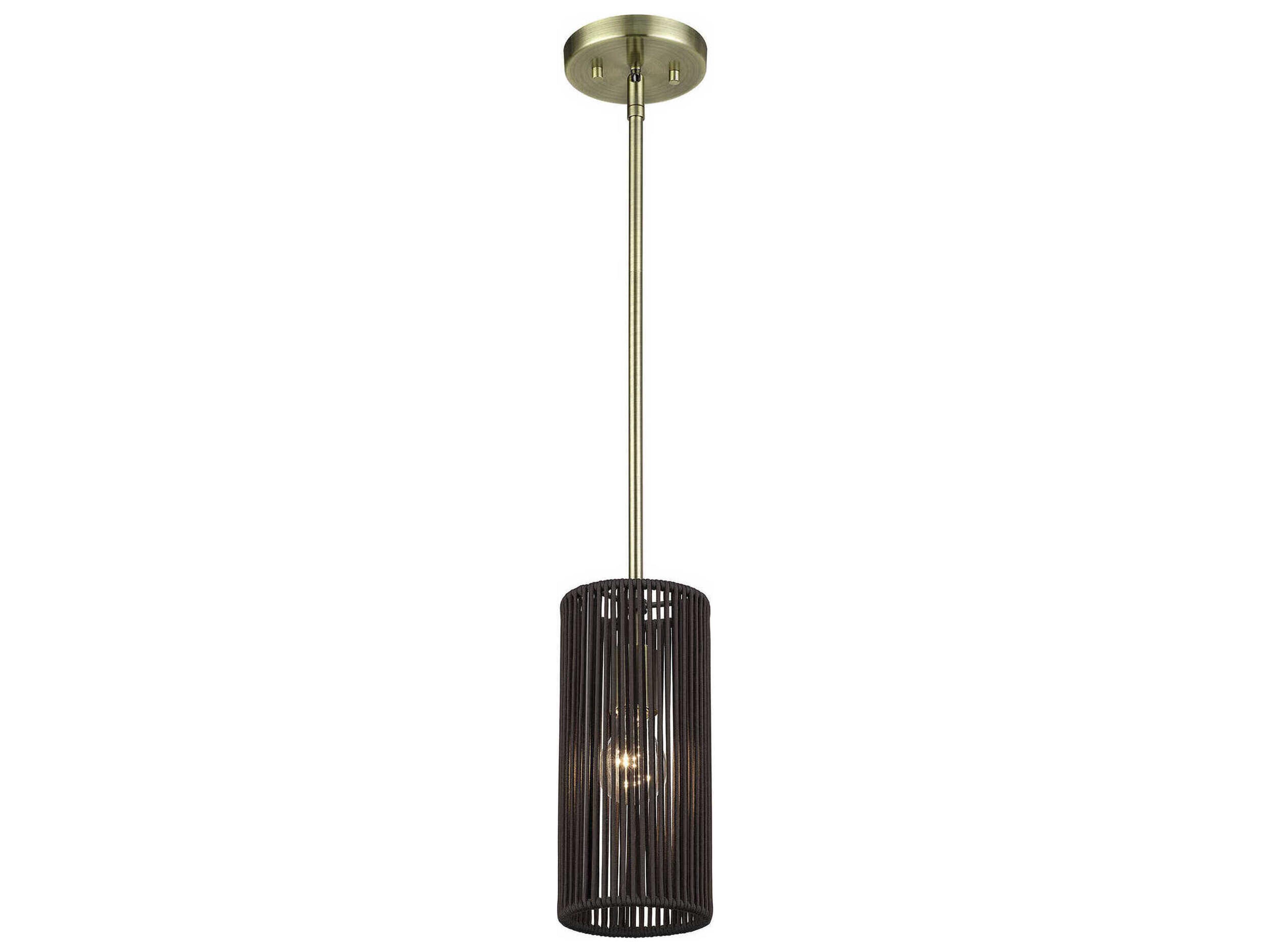 Acordia 1-Light Antique Brass Cylinder Mini Pendant
