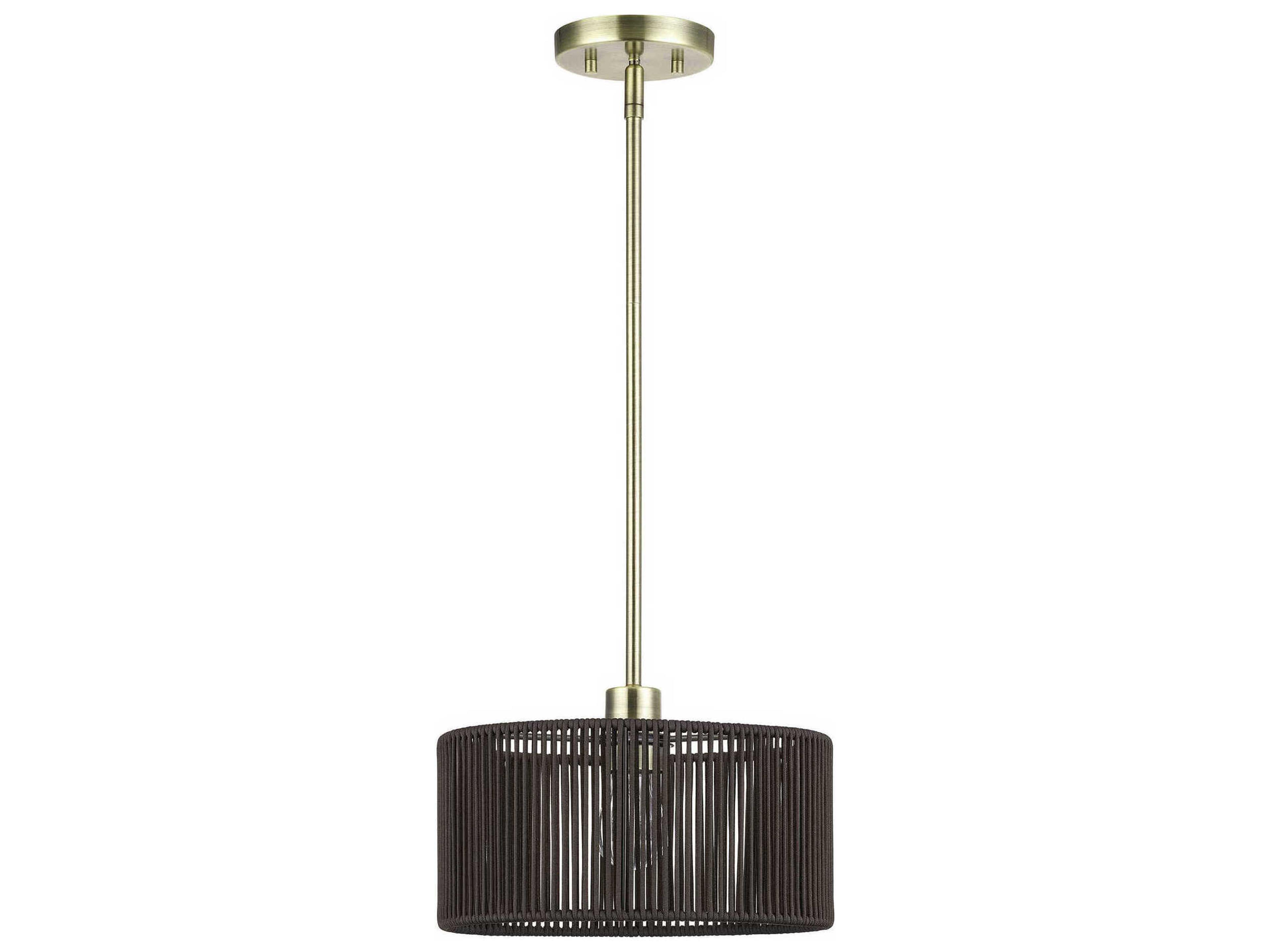 Livex Lighting Acordia 1-Light Antique Brass Round Mini Pendant
