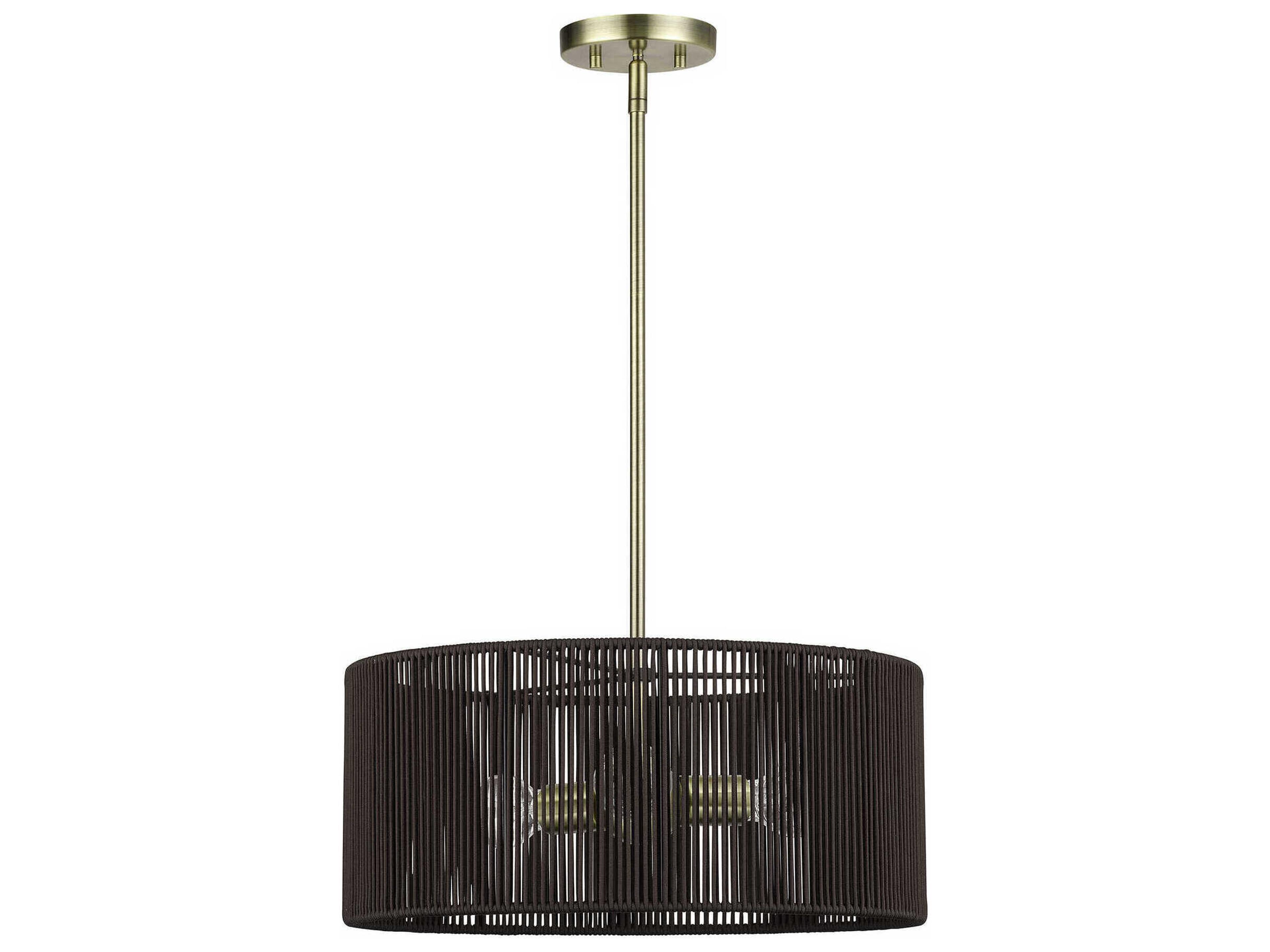 Livex Lighting Acordia 3-Light Antique Brass Round Pendant