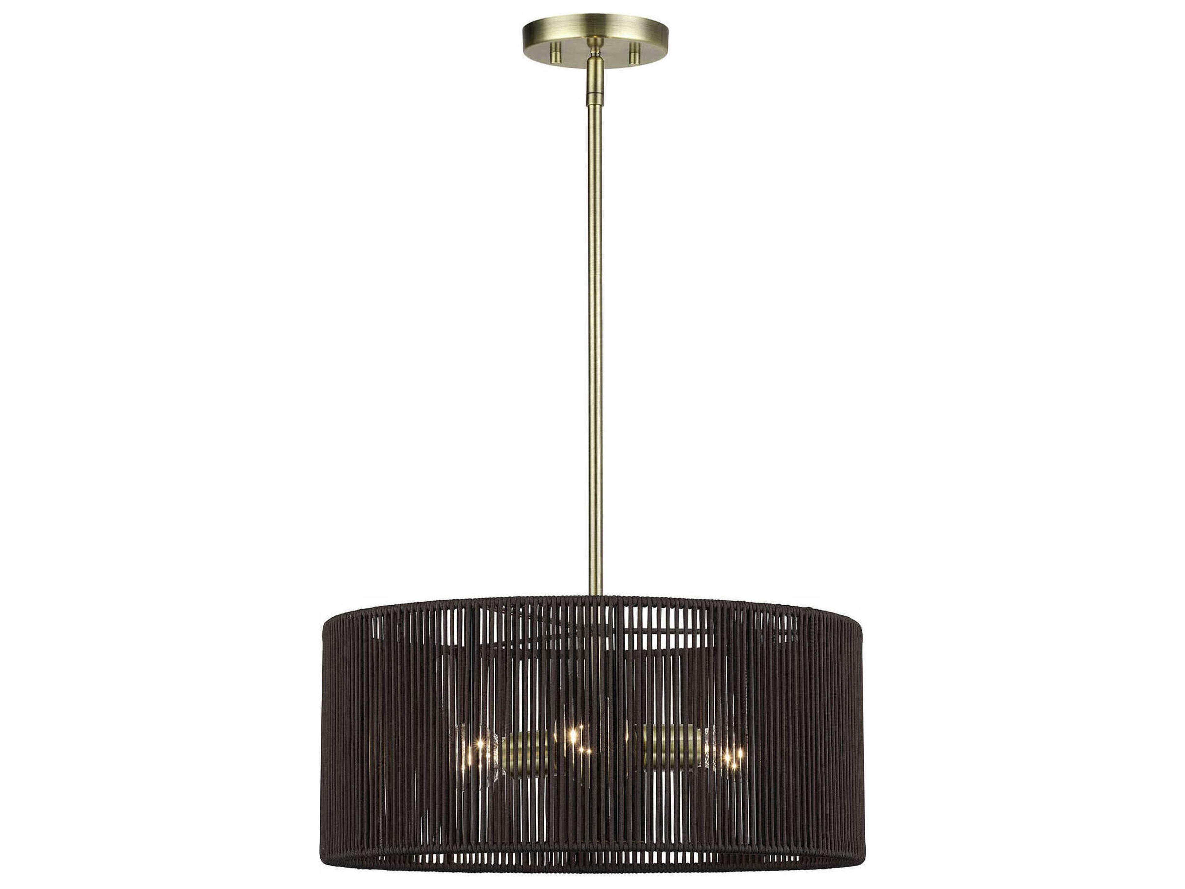 Acordia 3-Light Antique Brass Round Pendant