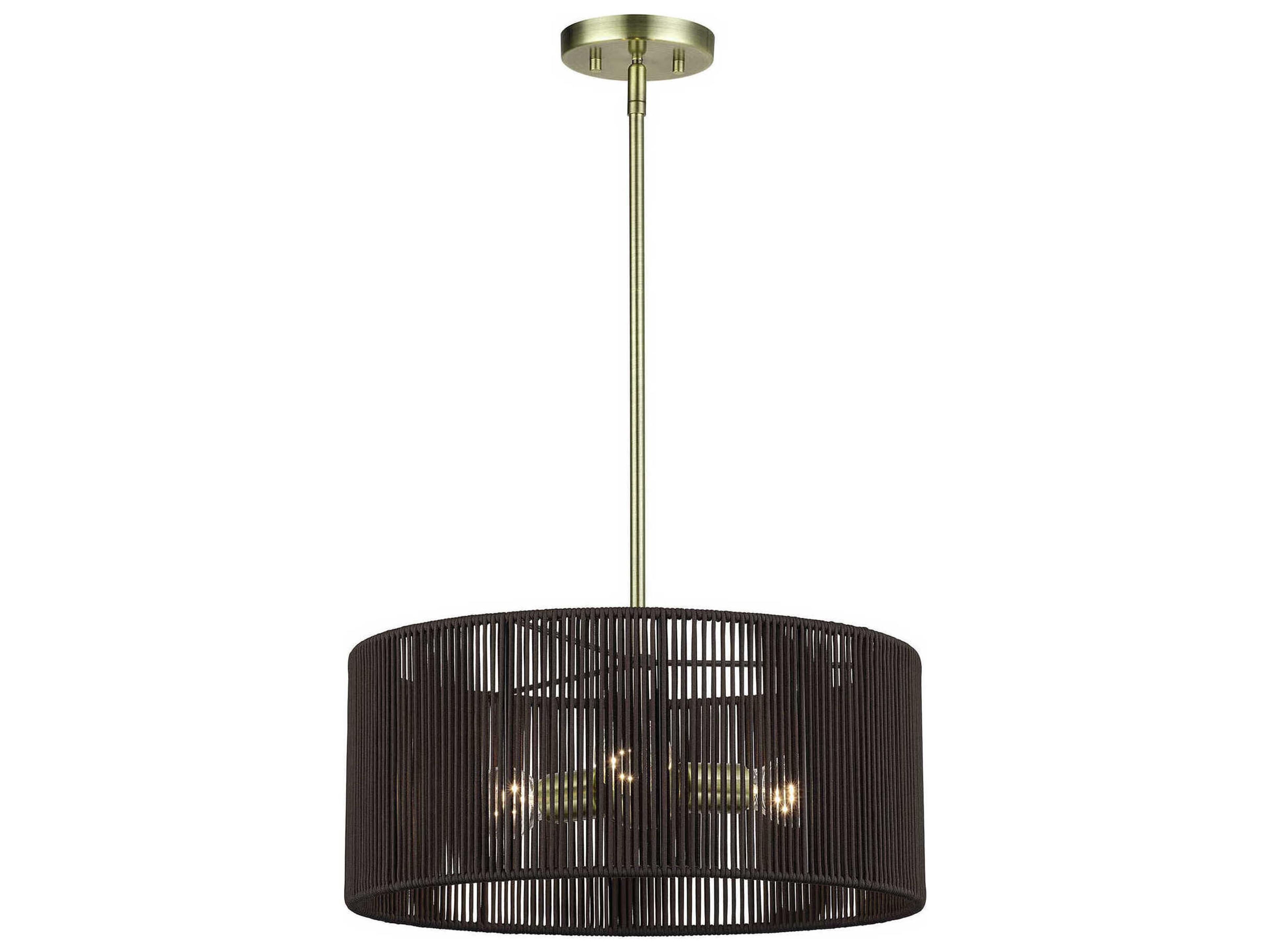 Livex Lighting Acordia 3-Light Antique Brass Round Pendant