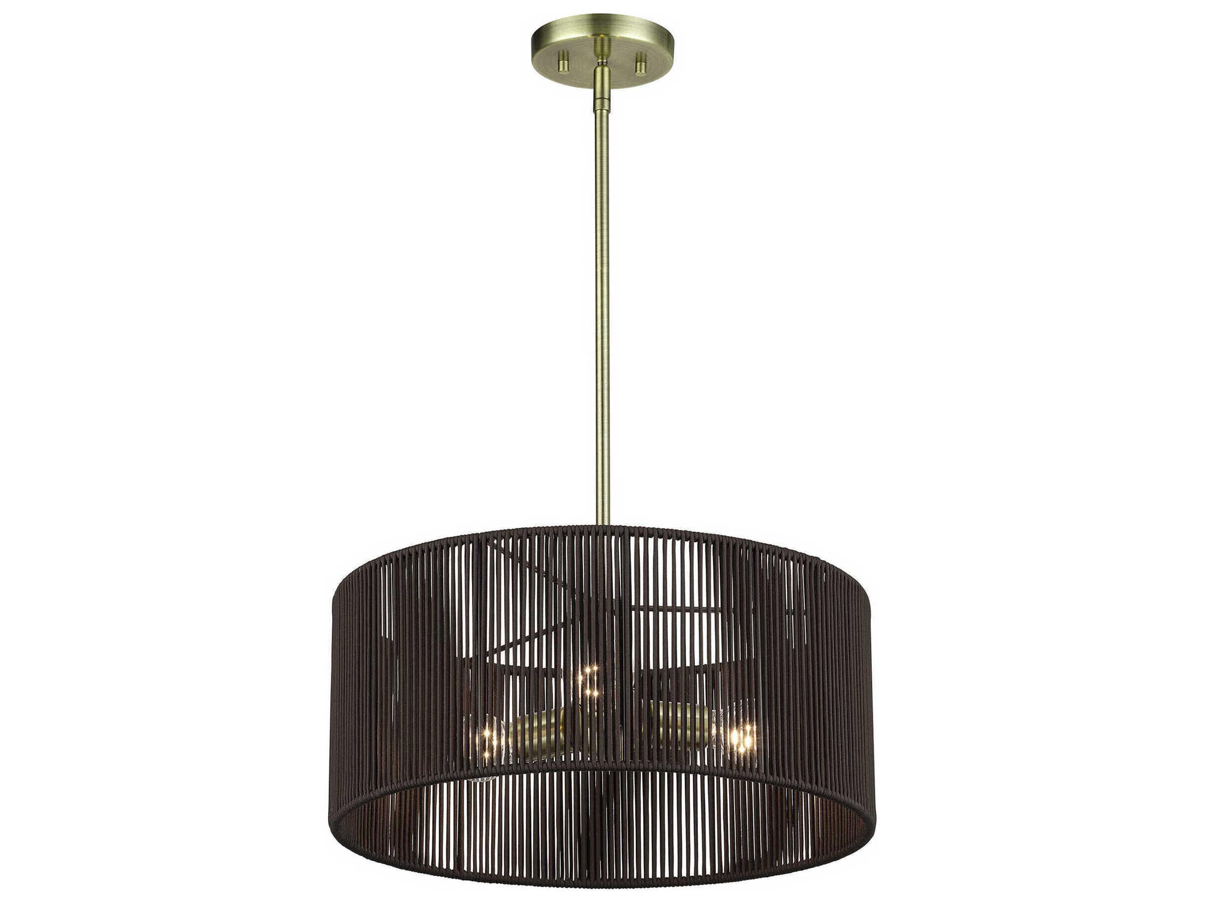 Livex Lighting Acordia 3-Light Antique Brass Round Pendant