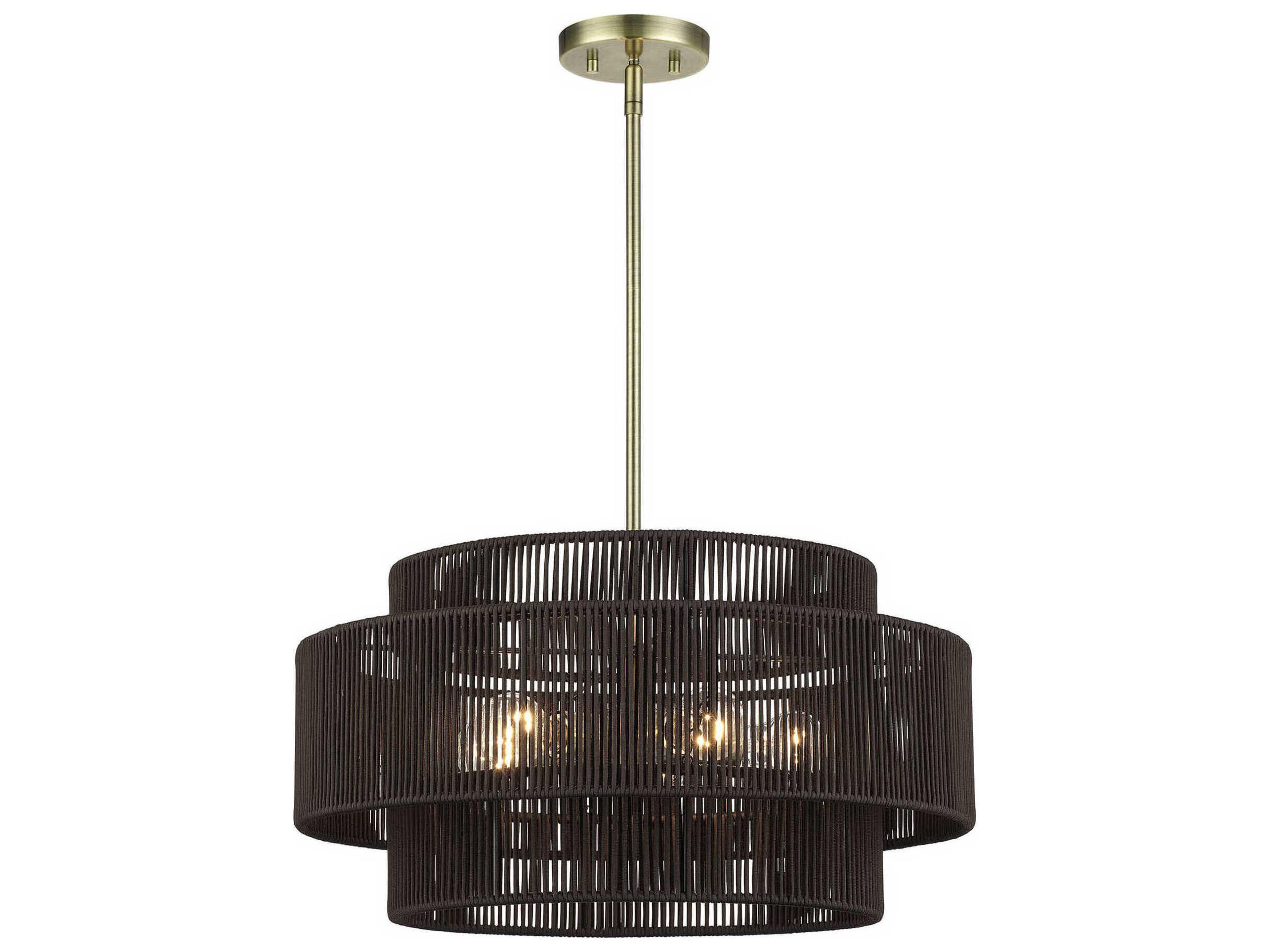Livex Lighting Acordia 5-Light Antique Brass Round Pendant